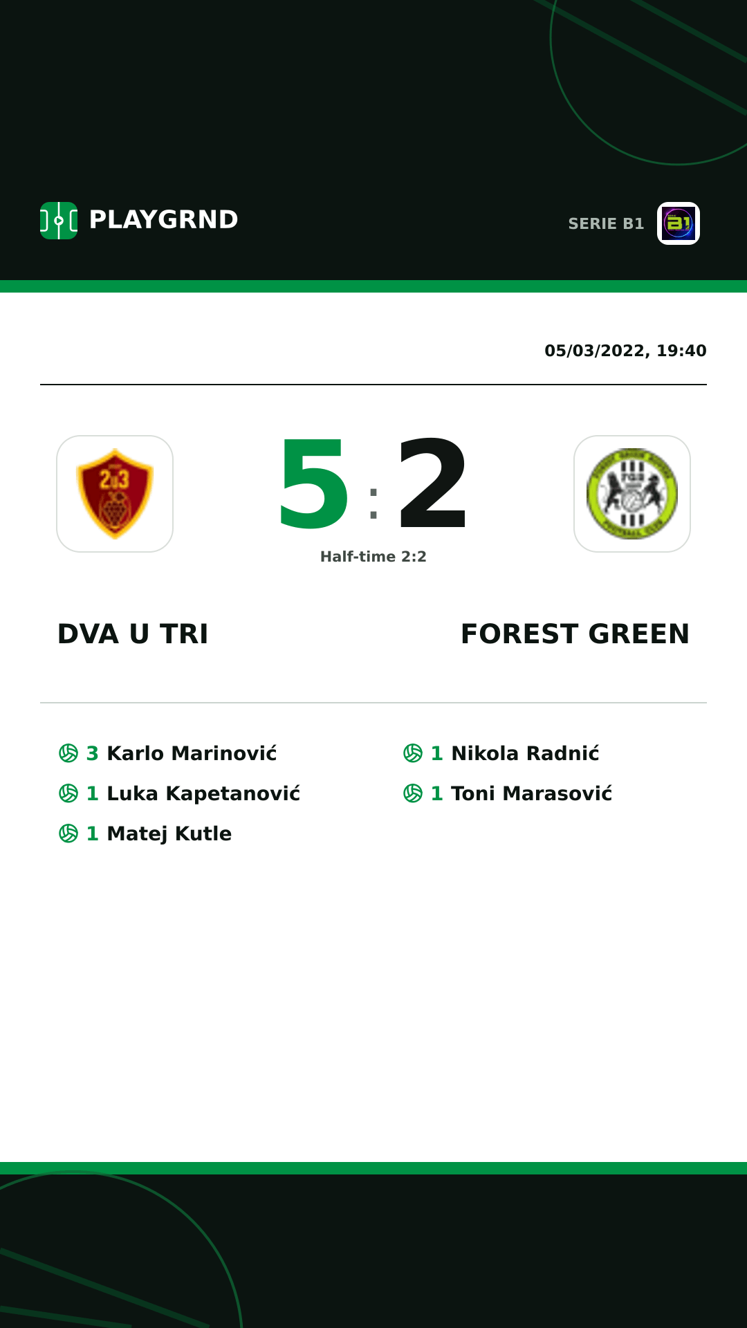 Instagram artwork: Dva U Tri 5:2 Forest Green