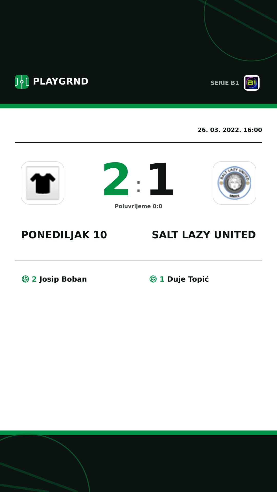 Instagram slika: Ponediljak 10 2:1 Salt Lazy United