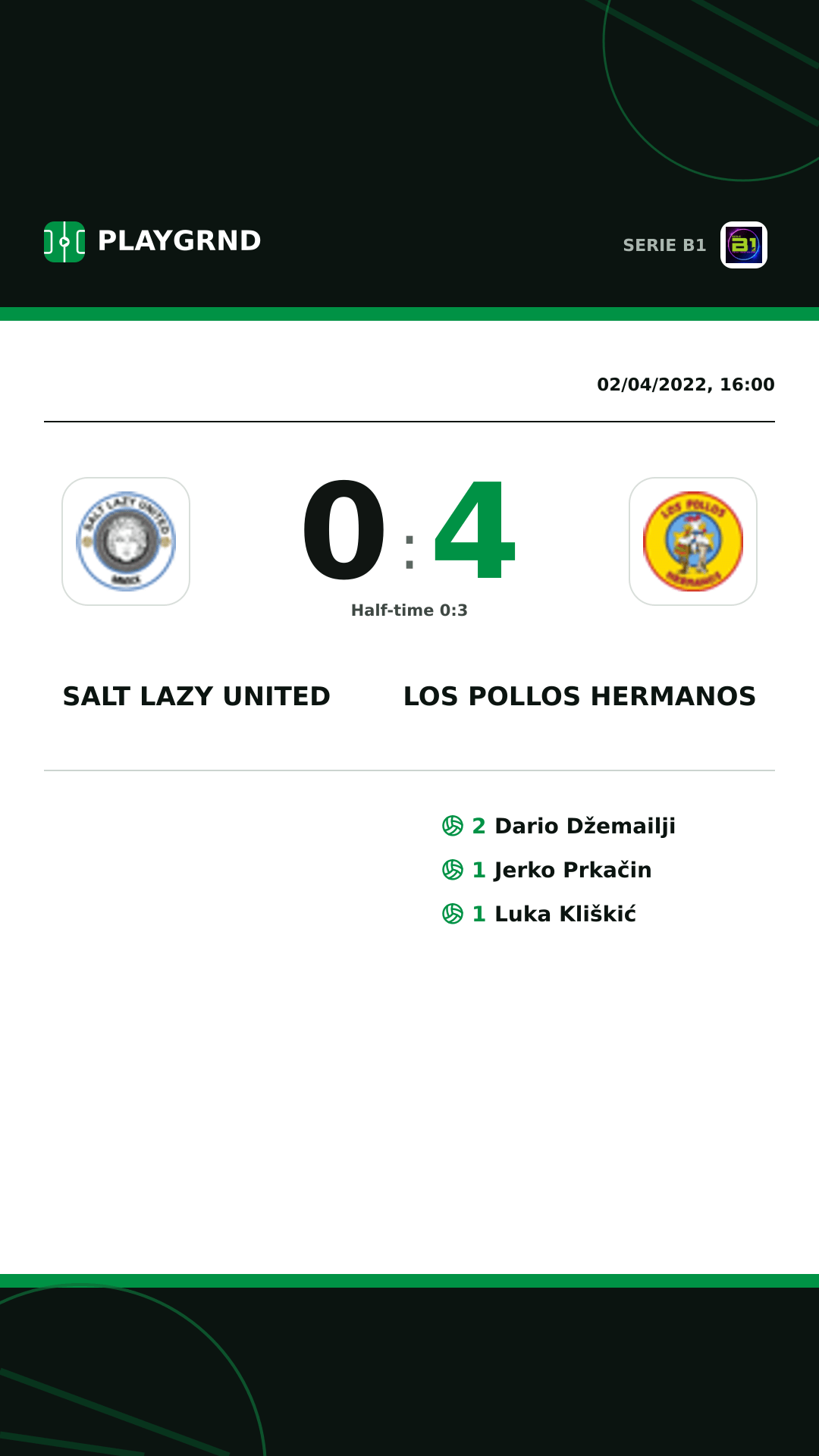 Instagram artwork: Salt Lazy United 0:4 Los Pollos Hermanos