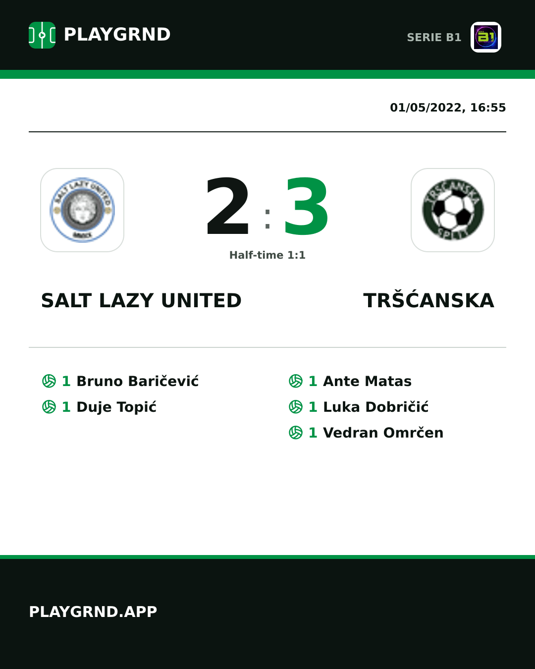 Instagram artwork: Salt Lazy United 2:3 Tršćanska