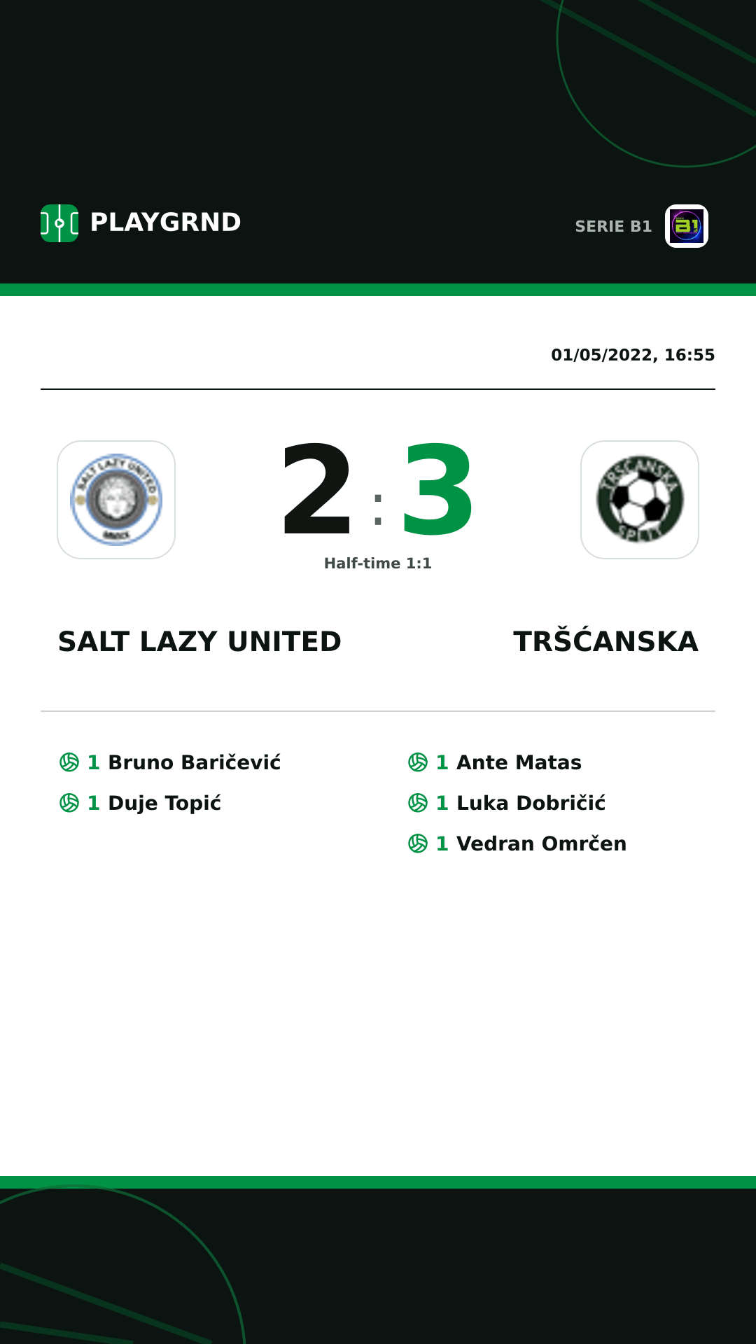 Instagram artwork: Salt Lazy United 2:3 Tršćanska
