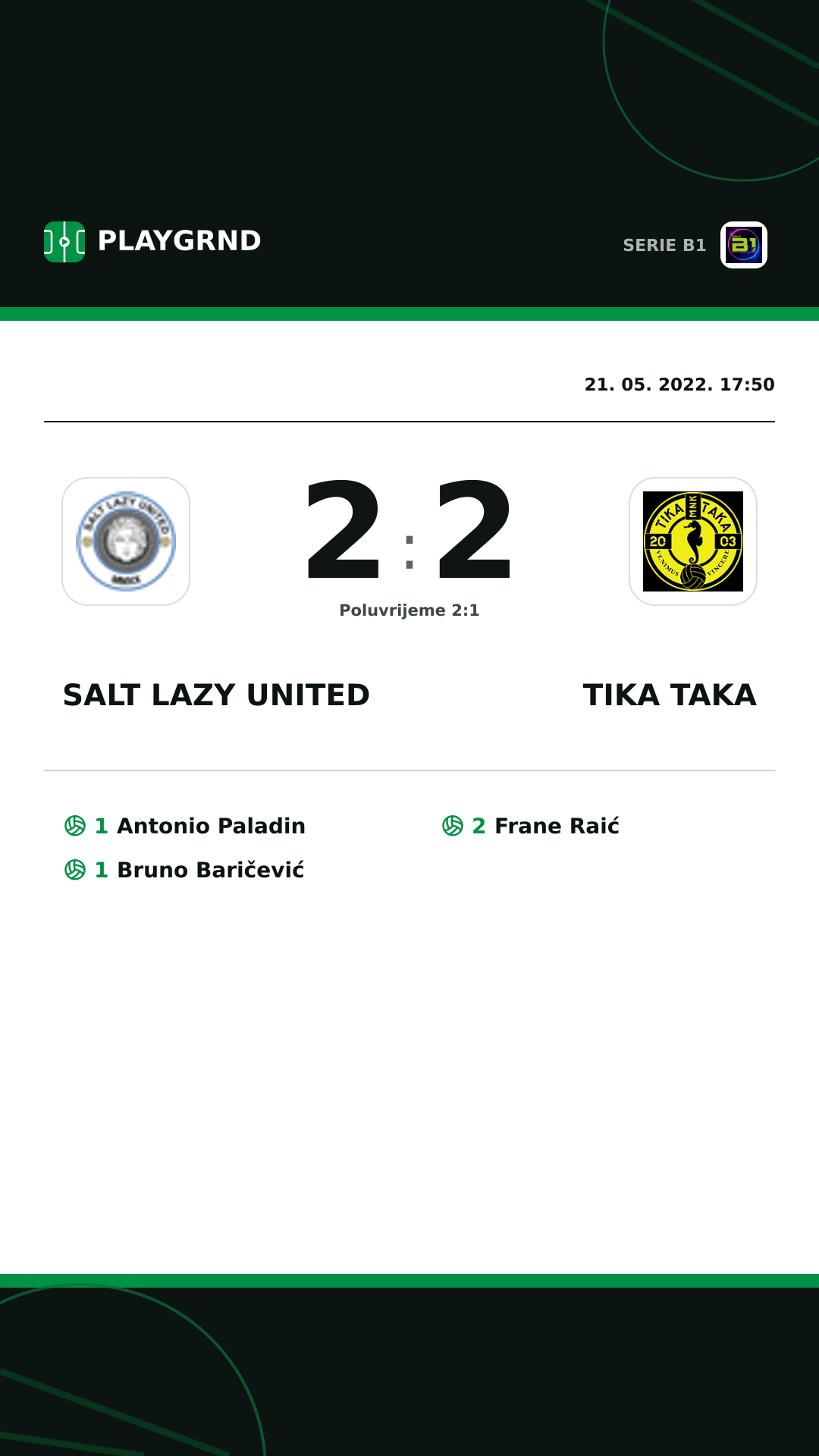 Instagram slika: Salt Lazy United 2:2 Tika Taka
