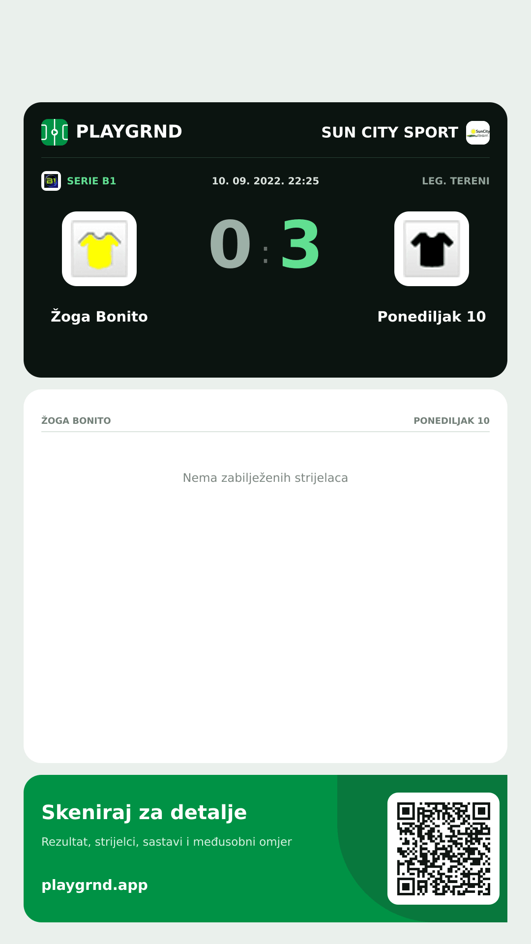 Story slika: Žoga Bonito 0:3 Ponediljak 10