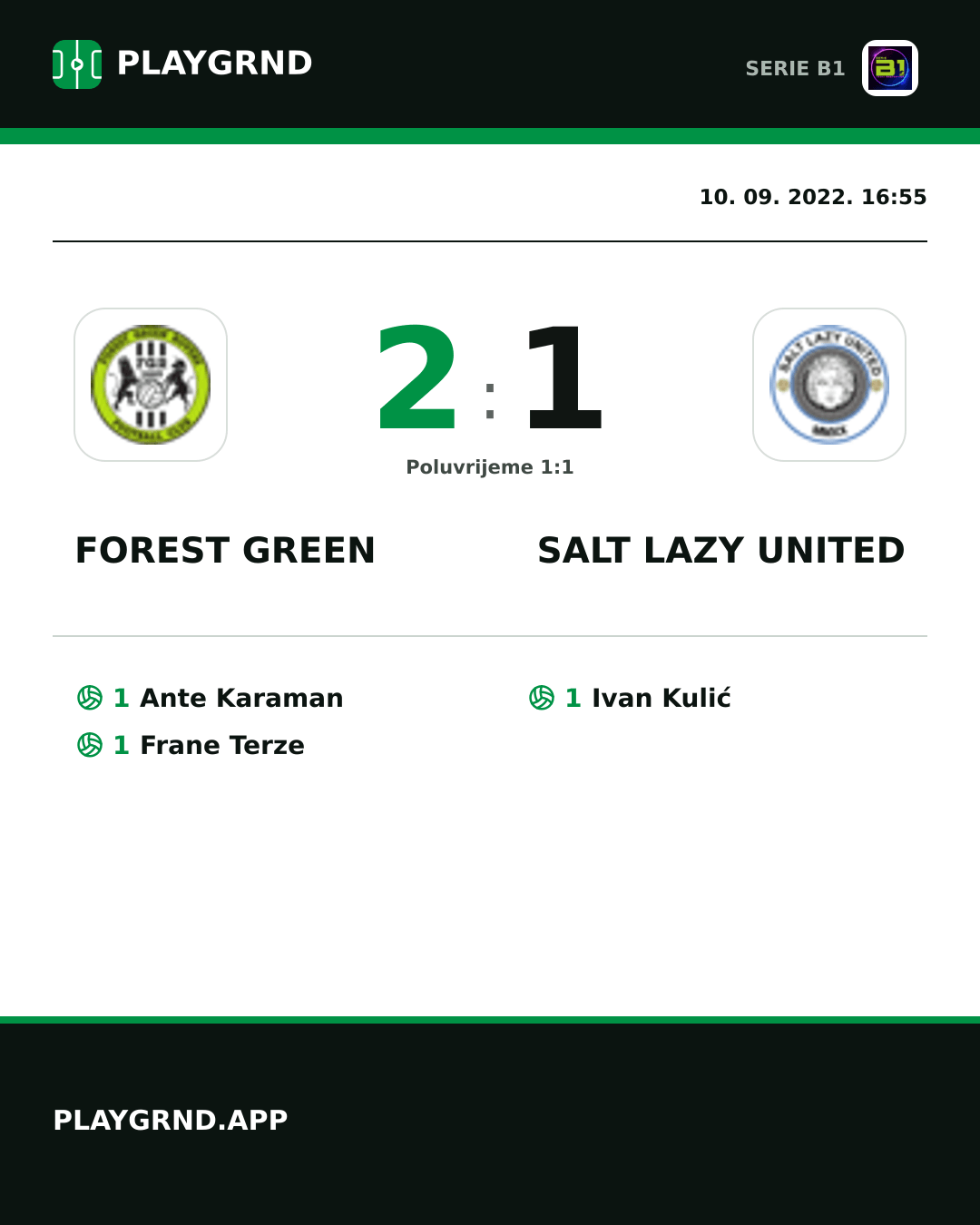 Instagram slika: Forest Green 2:1 Salt Lazy United