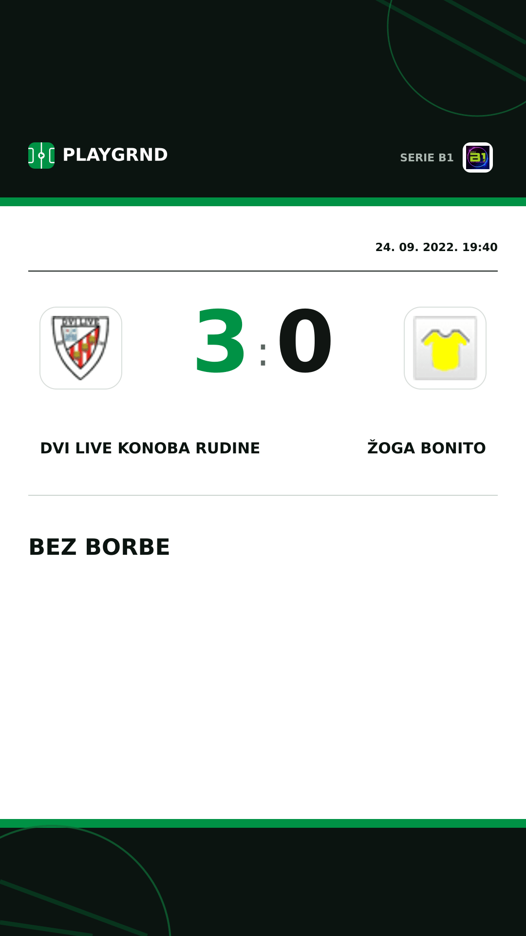 Instagram slika: Dvi Live Konoba Rudine 3:0 Žoga Bonito