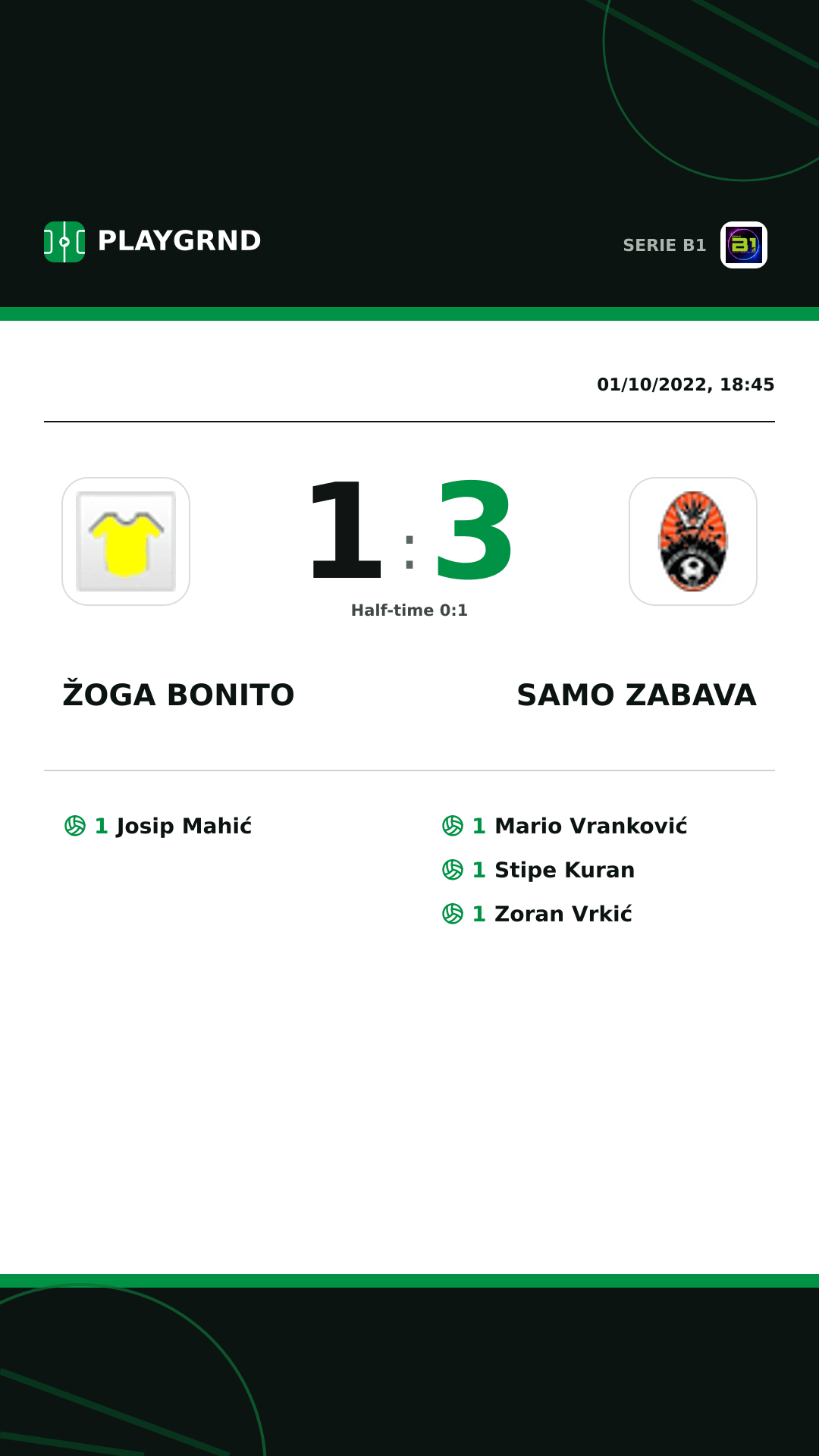 Instagram artwork: Žoga Bonito 1:3 Samo Zabava