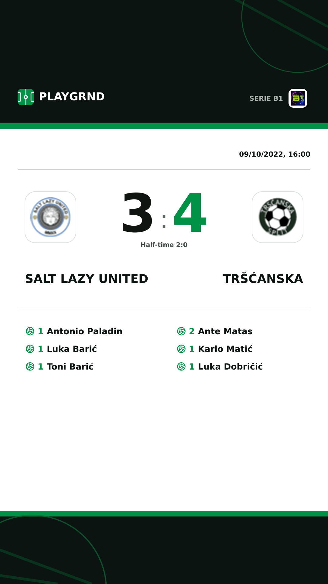 Instagram artwork: Salt Lazy United 3:4 Tršćanska