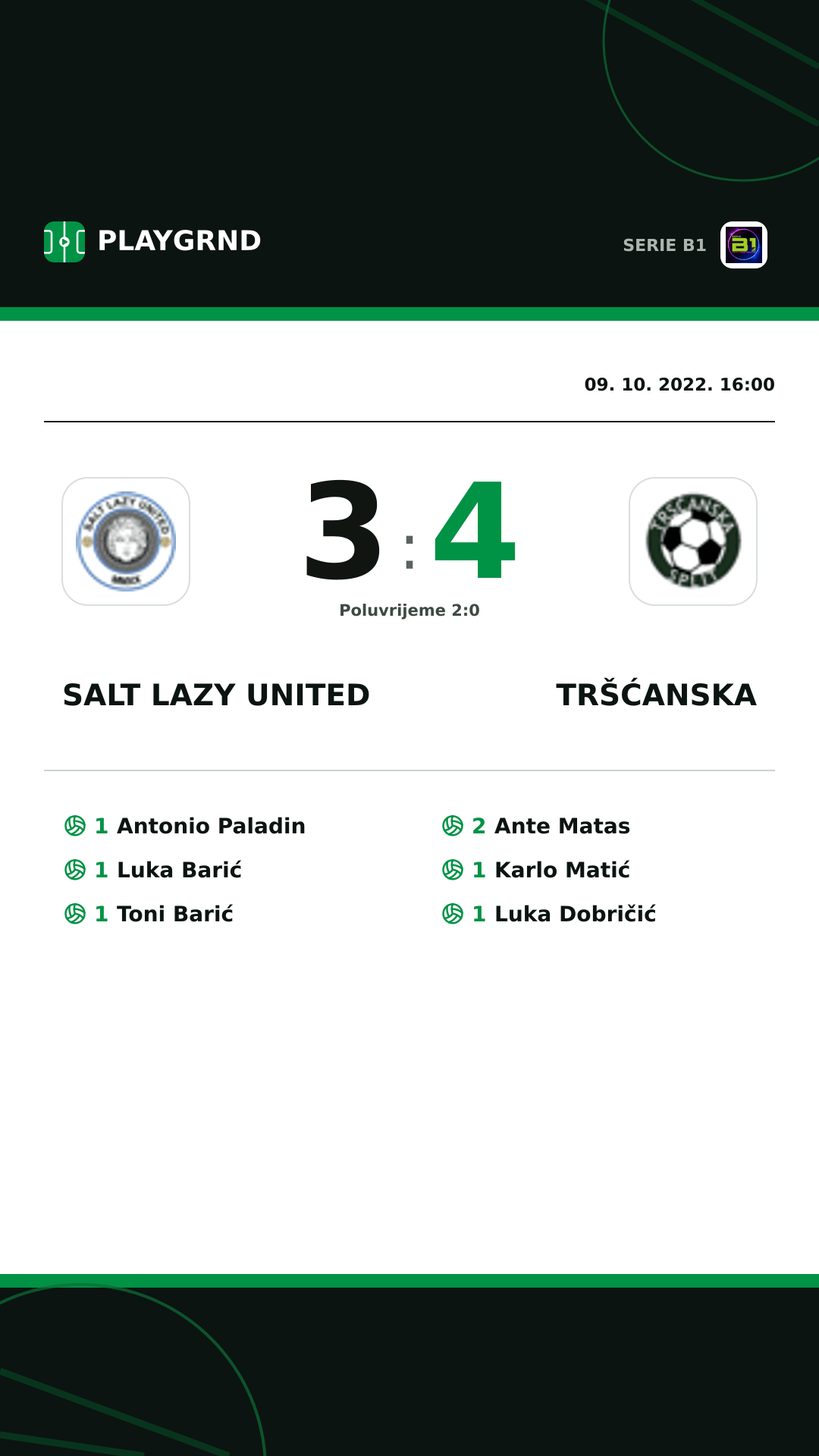 Instagram slika: Salt Lazy United 3:4 Tršćanska