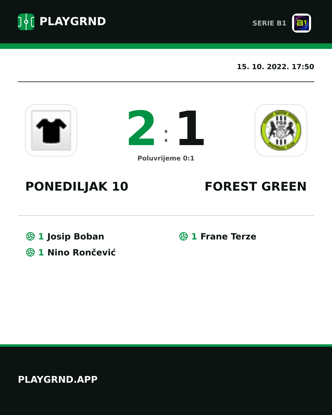Instagram slika: Ponediljak 10 2:1 Forest Green