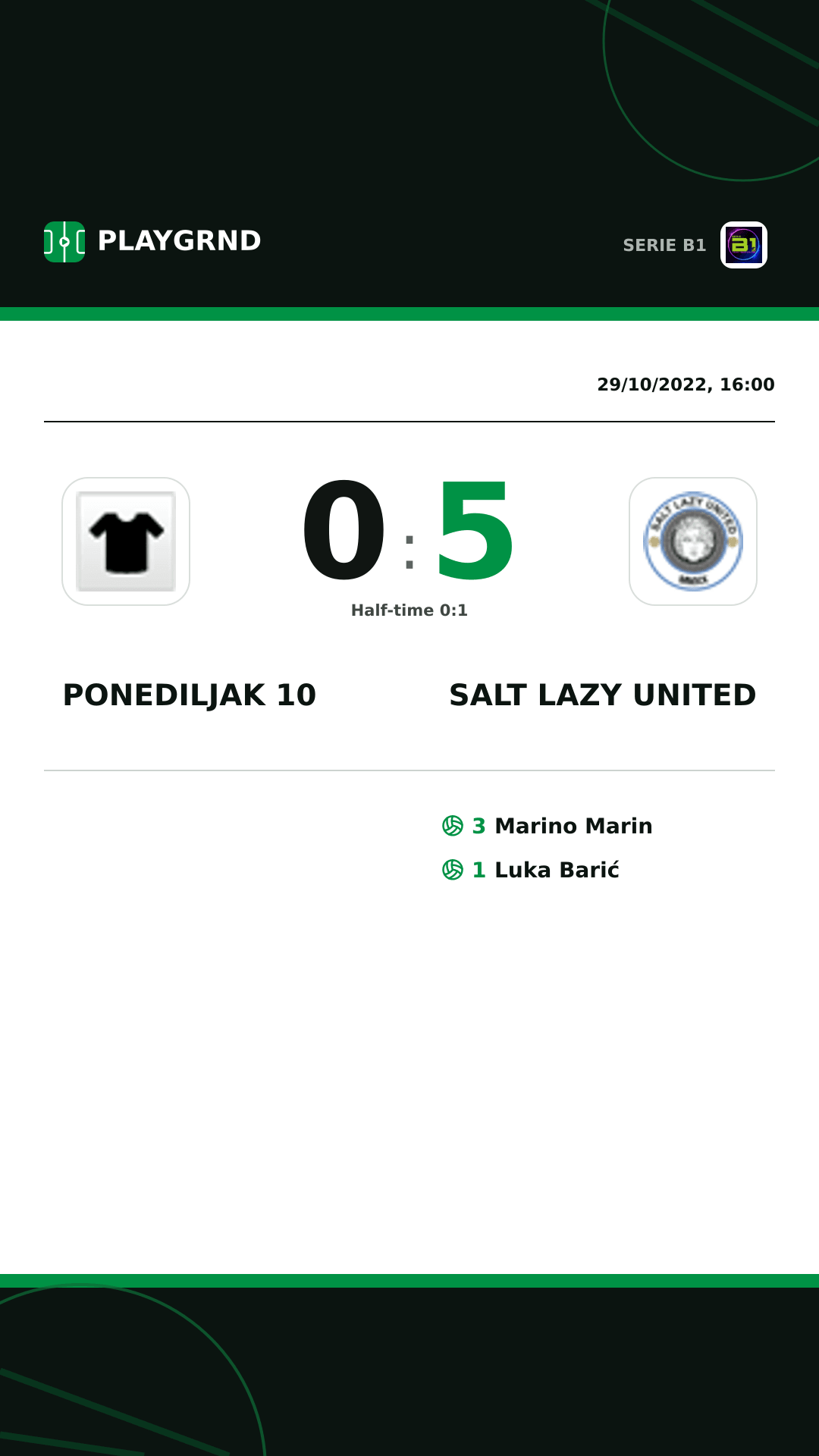 Instagram artwork: Ponediljak 10 0:5 Salt Lazy United