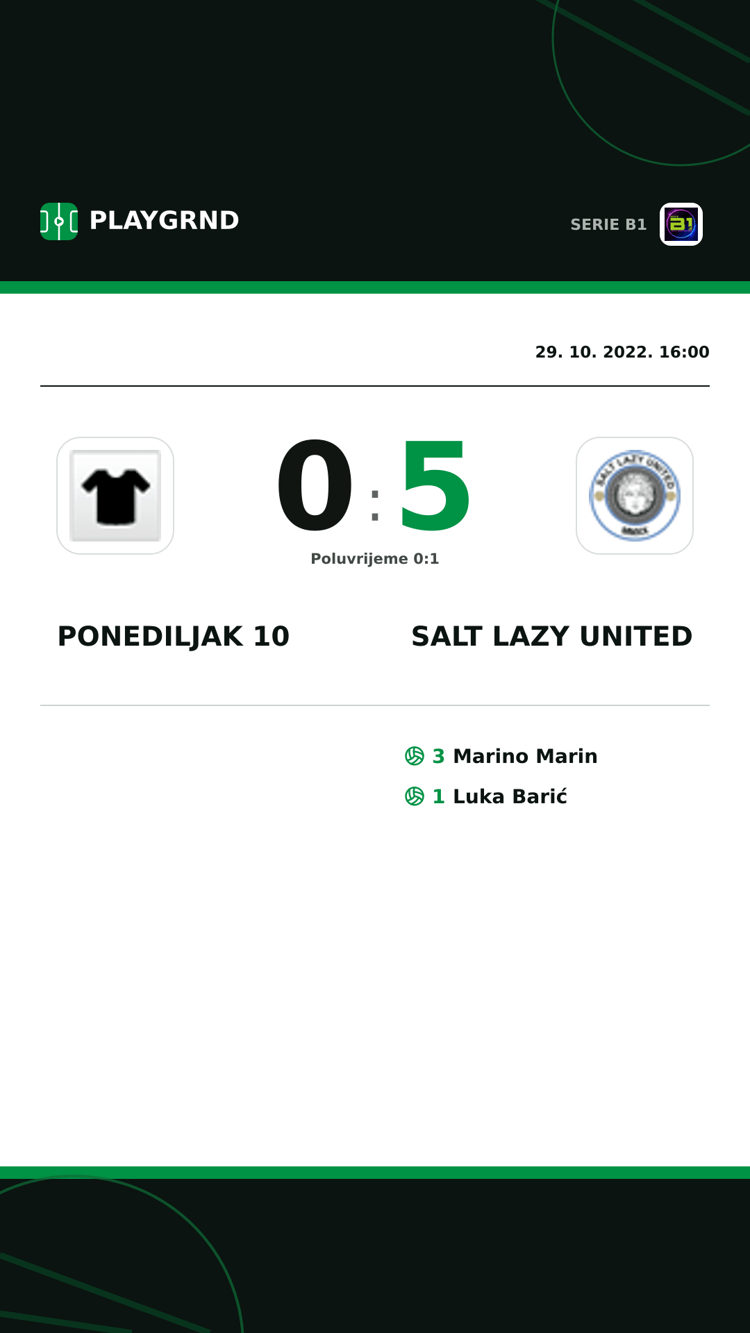 Instagram slika: Ponediljak 10 0:5 Salt Lazy United