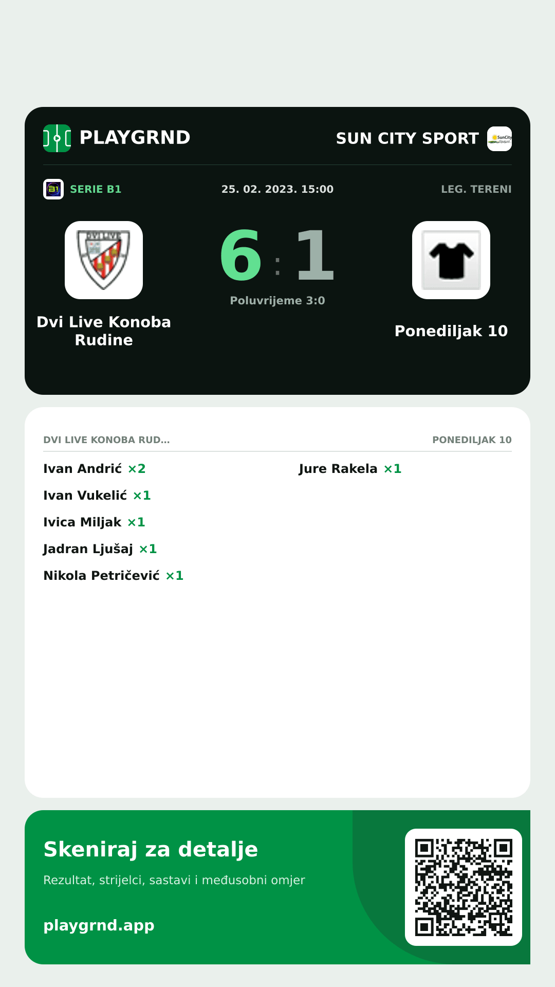 Story slika: Dvi Live Konoba Rudine 6:1 Ponediljak 10
