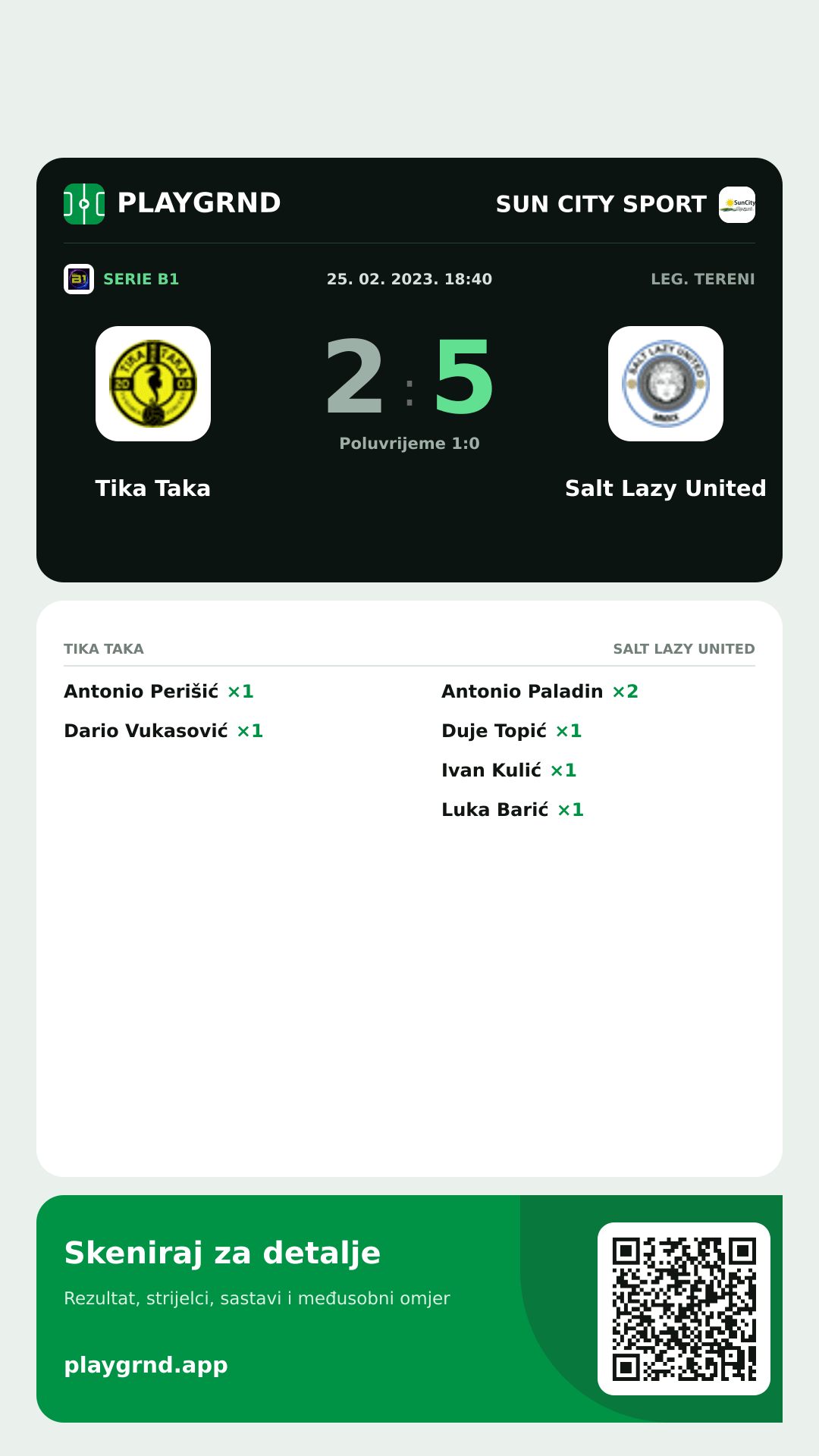 Story slika: Tika Taka 2:5 Salt Lazy United