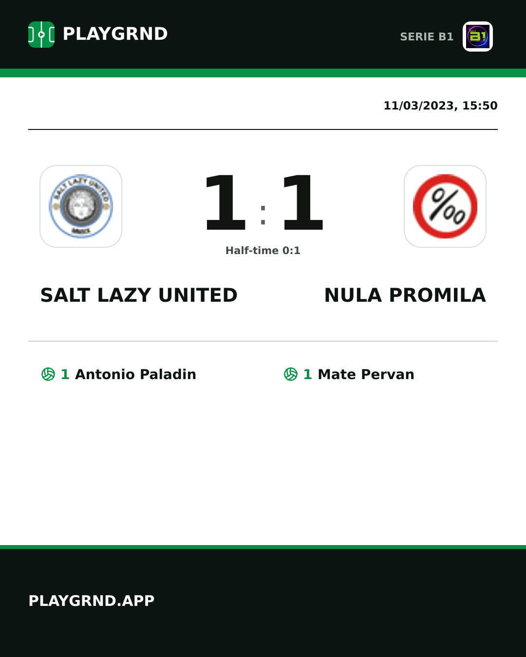 Instagram artwork: Salt Lazy United 1:1 Nula Promila