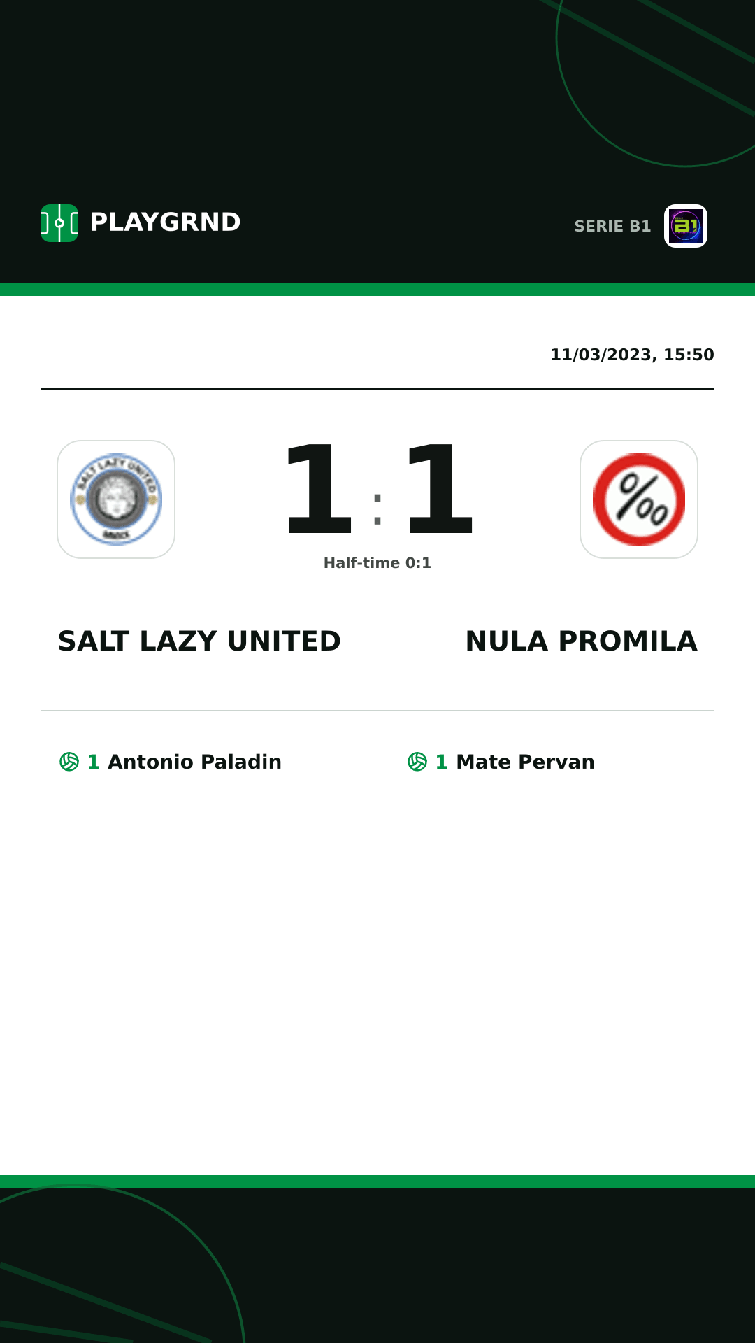 Instagram artwork: Salt Lazy United 1:1 Nula Promila