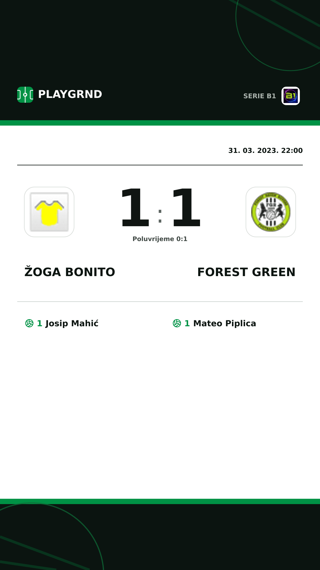 Instagram slika: Žoga Bonito 1:1 Forest Green