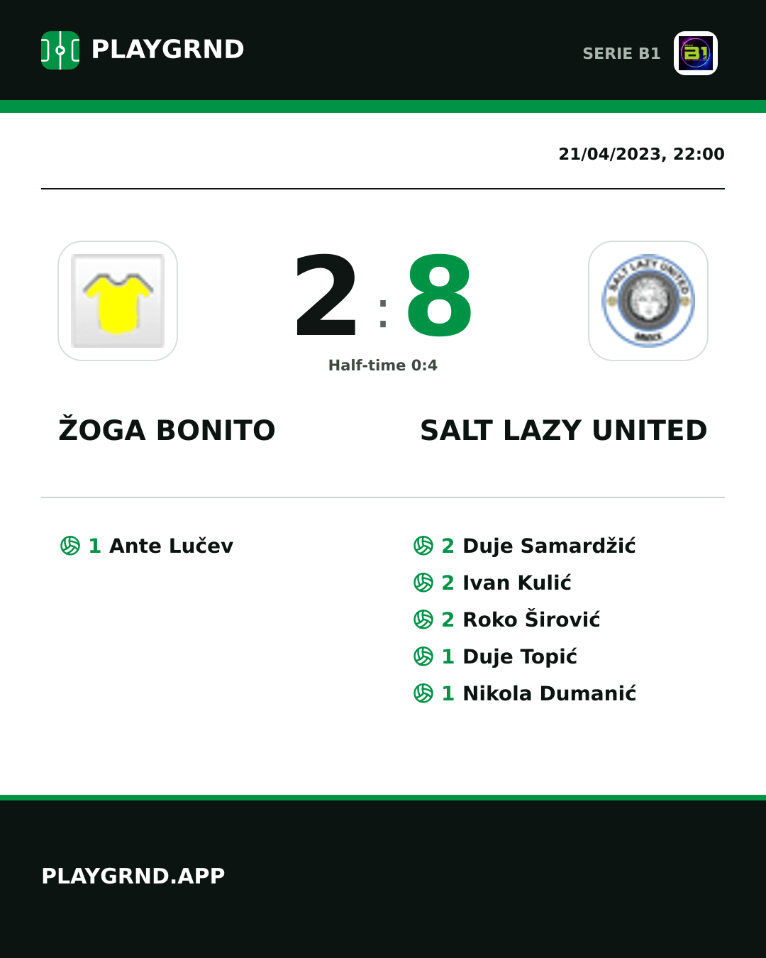 Instagram artwork: Žoga Bonito 2:8 Salt Lazy United
