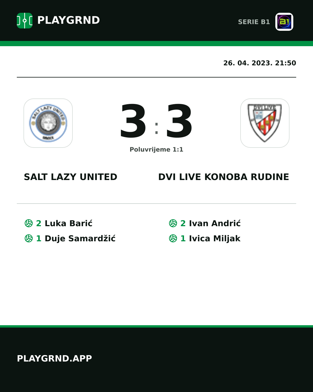 Instagram slika: Salt Lazy United 3:3 Dvi Live Konoba Rudine