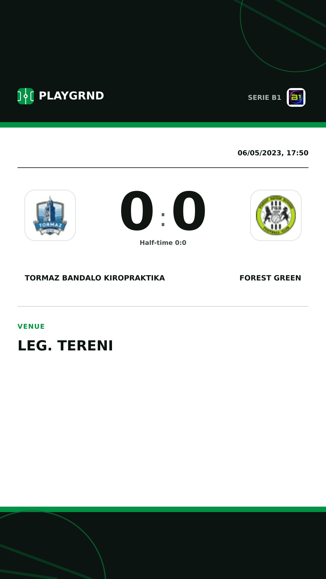 Instagram artwork: Tormaz Bandalo Kiropraktika 0:0 Forest Green