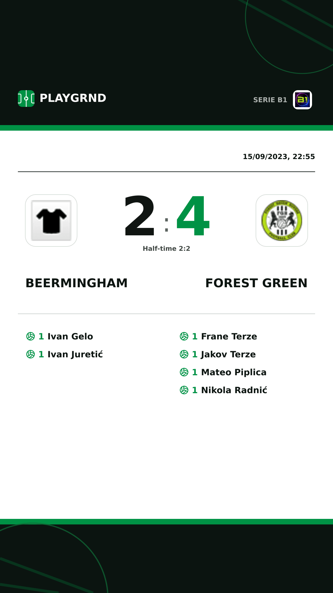 Instagram artwork: Beermingham 2:4 Forest Green