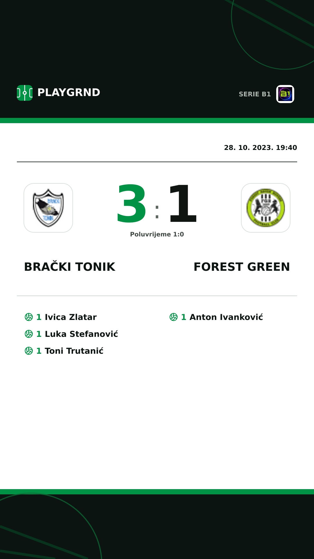 Instagram slika: Brački Tonik 3:1 Forest Green