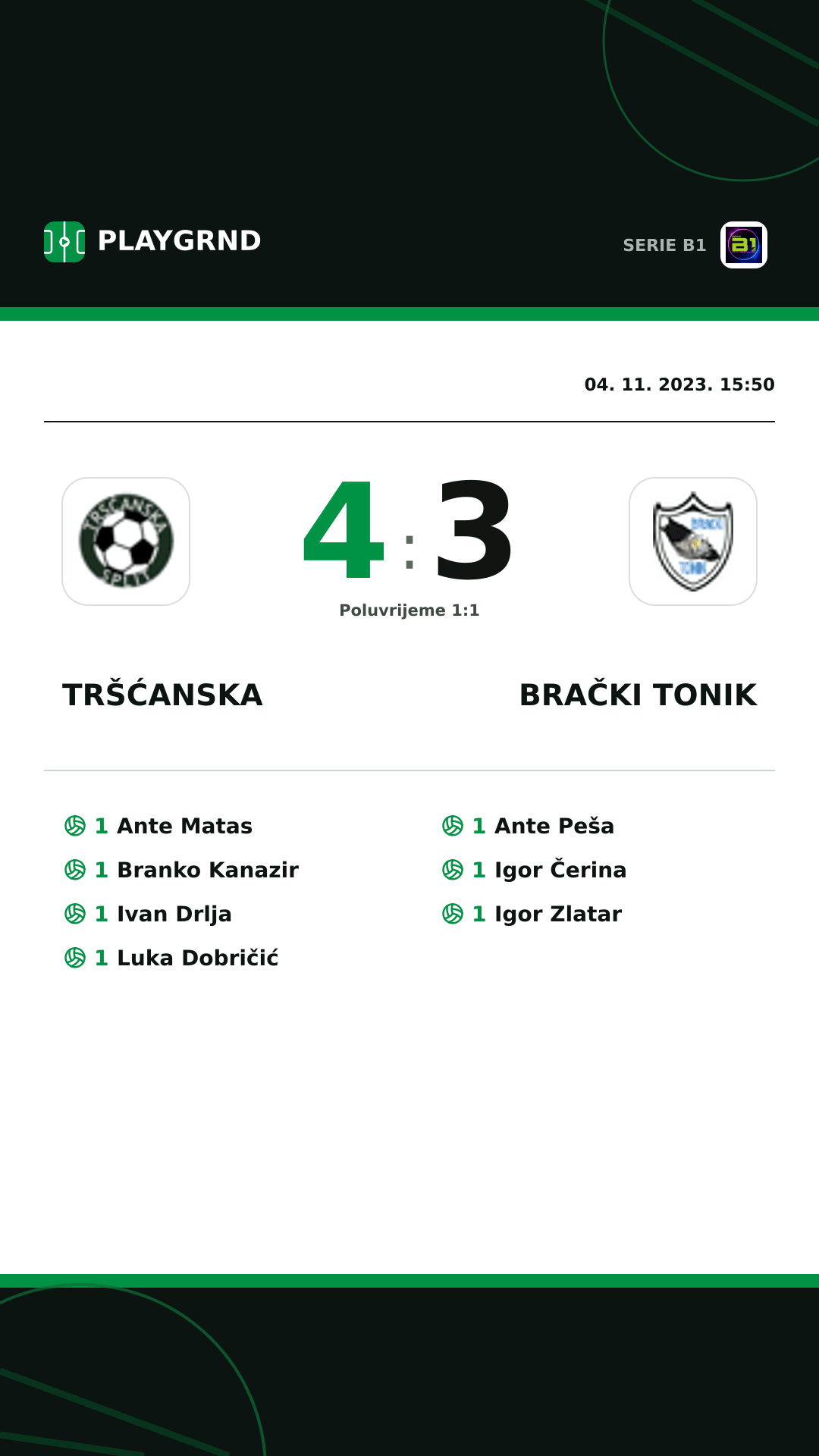 Instagram slika: Tršćanska 4:3 Brački Tonik