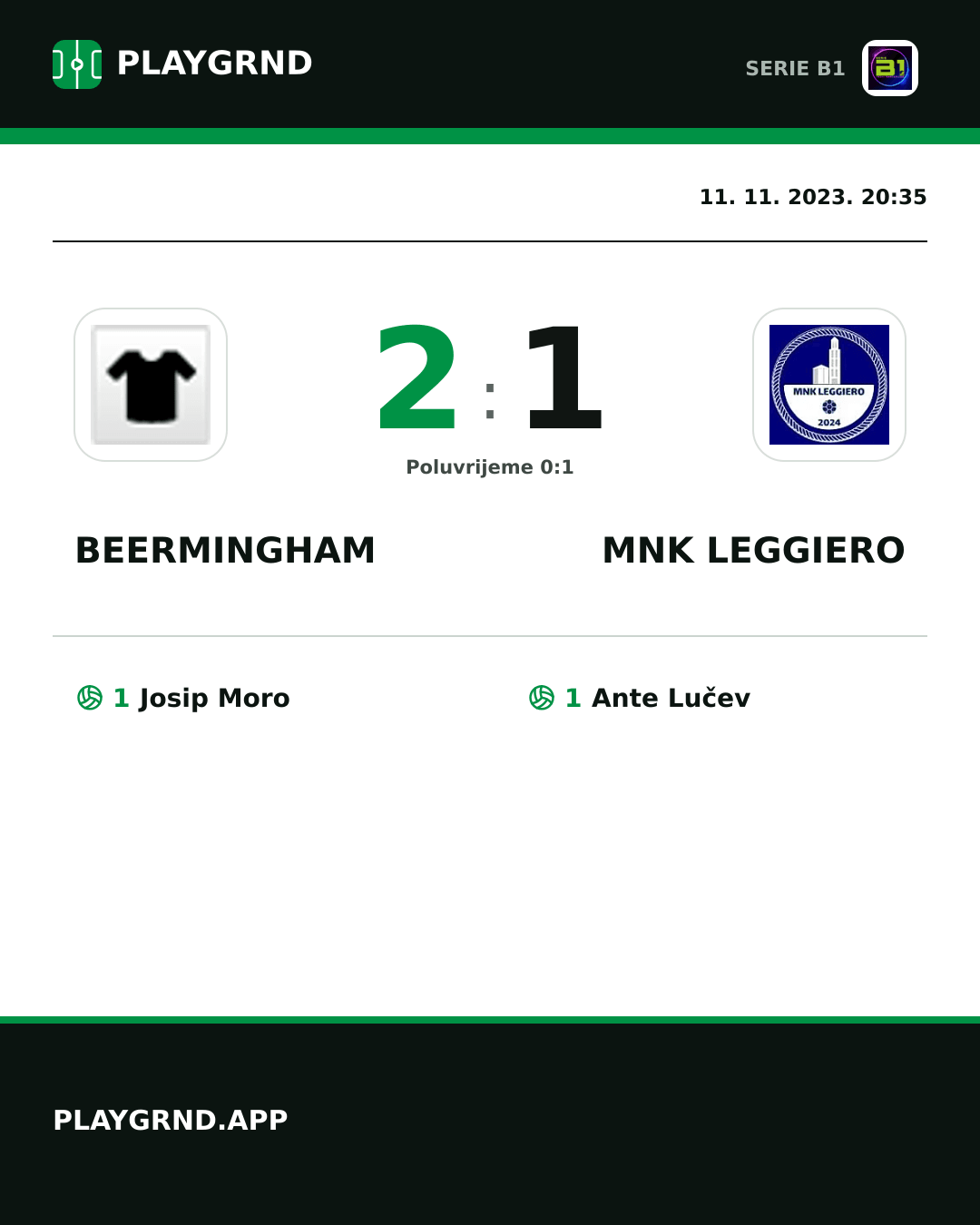 Instagram slika: Beermingham 2:1 MNK Leggiero