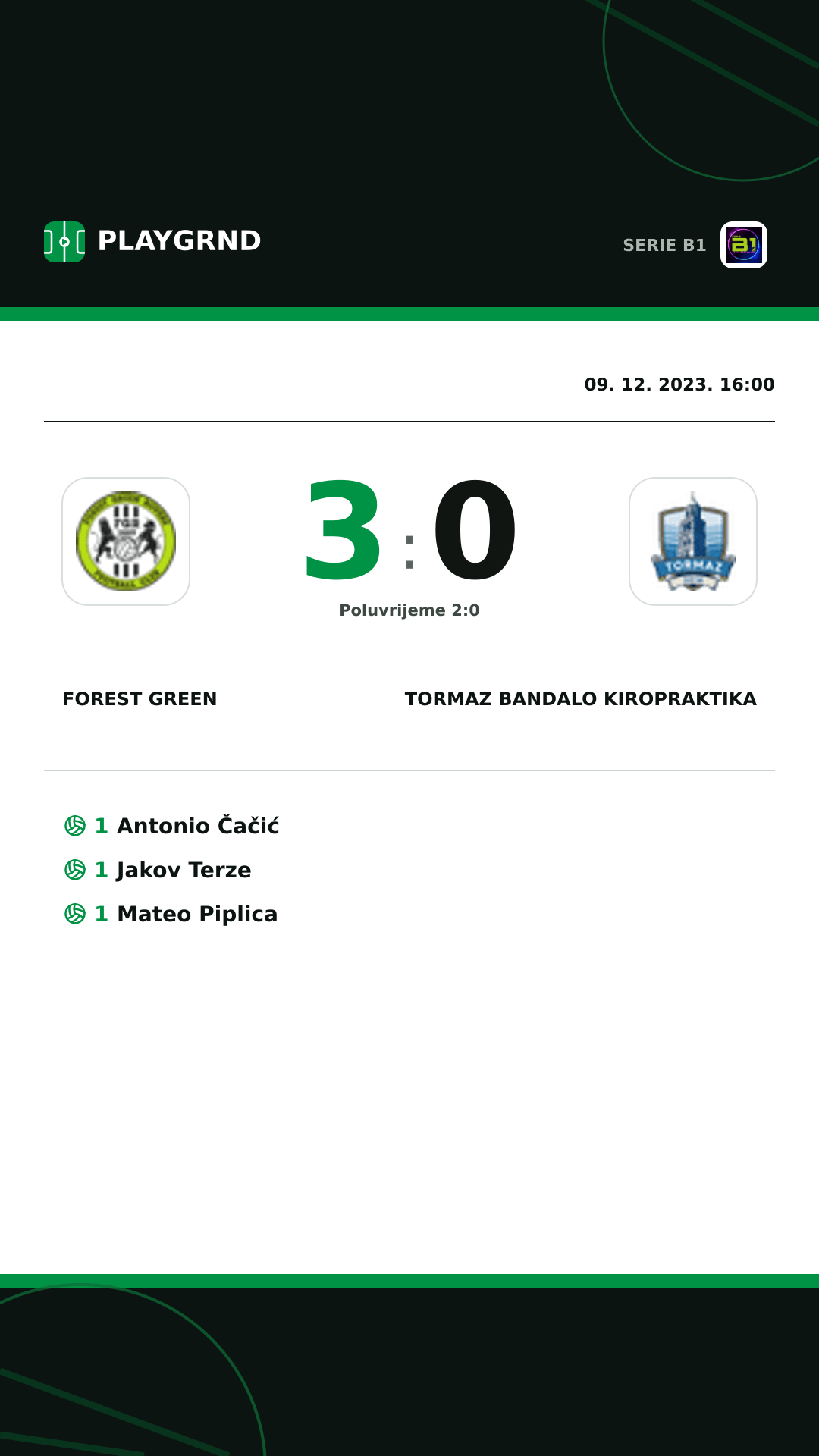 Instagram slika: Forest Green 3:0 Tormaz Bandalo Kiropraktika