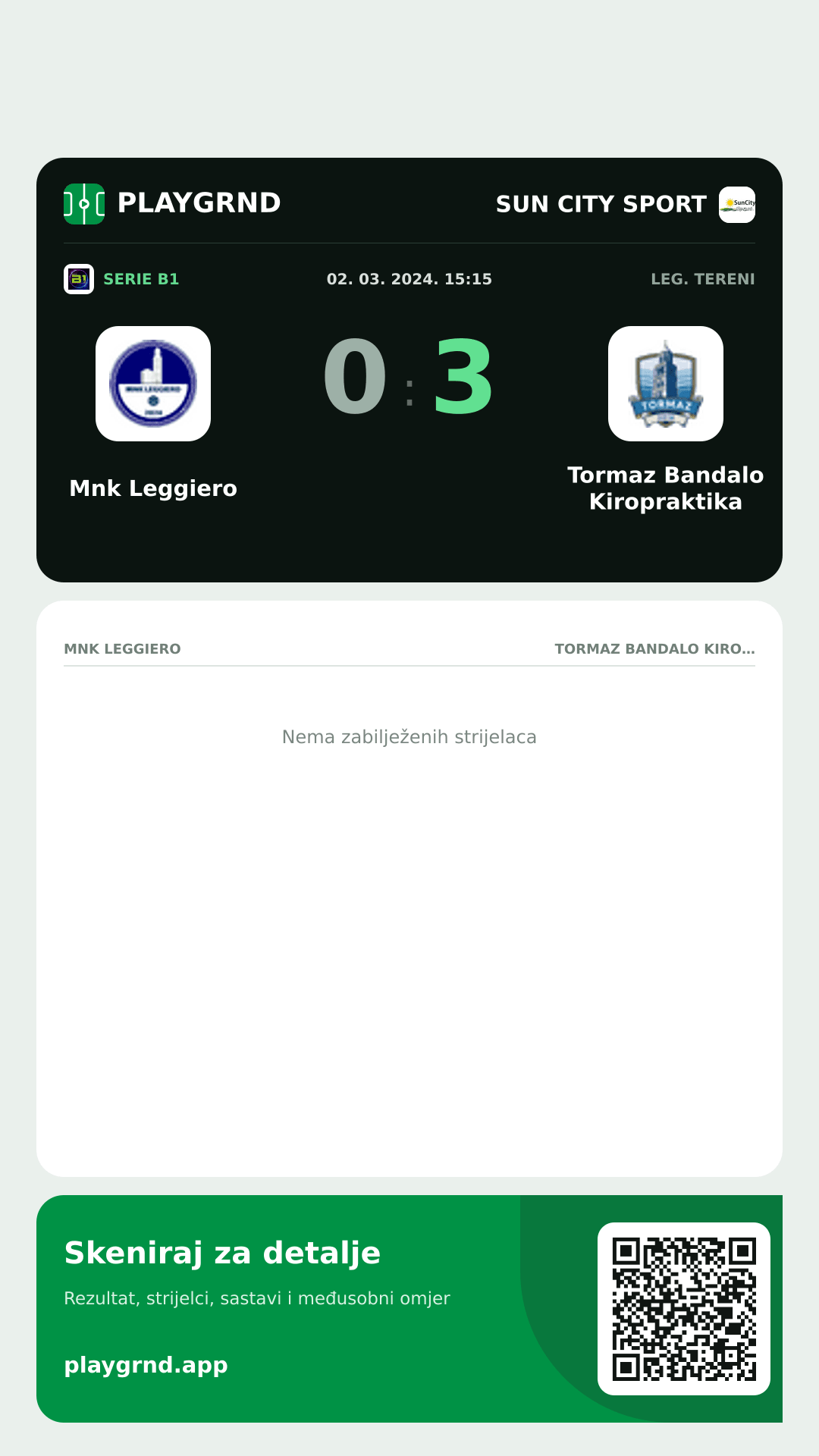 Story slika: Mnk Leggiero 0:3 Tormaz Bandalo Kiropraktika