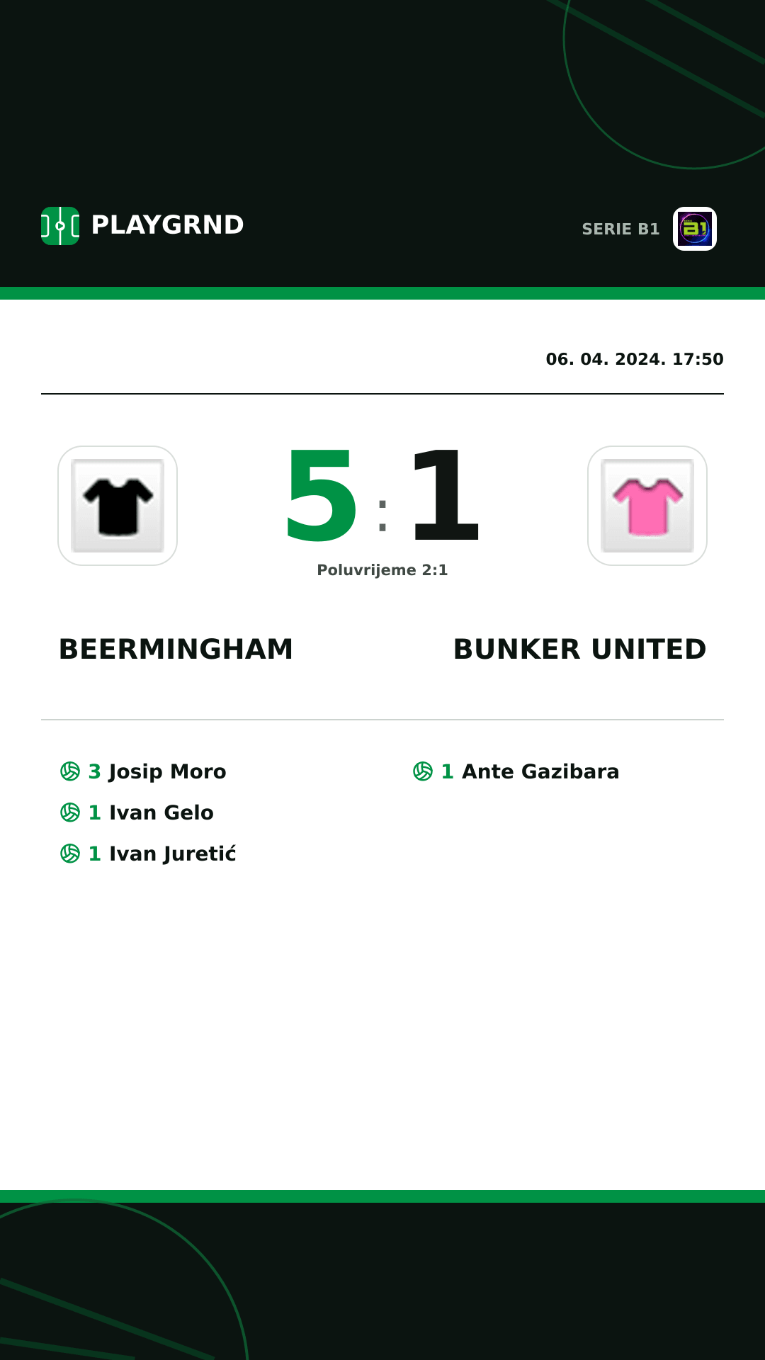 Instagram slika: Beermingham 5:1 Bunker United