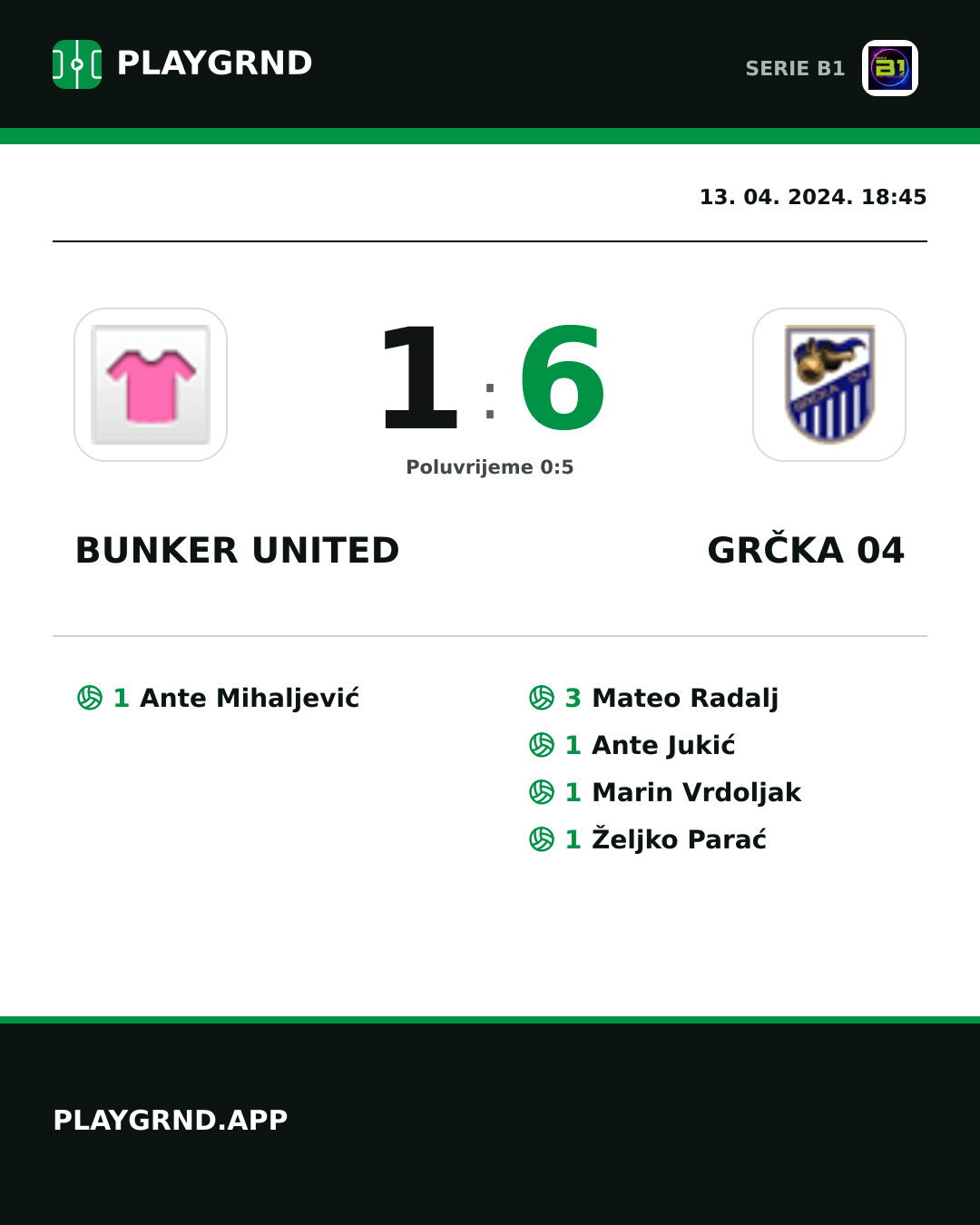 Instagram slika: Bunker United 1:6 Grčka 04