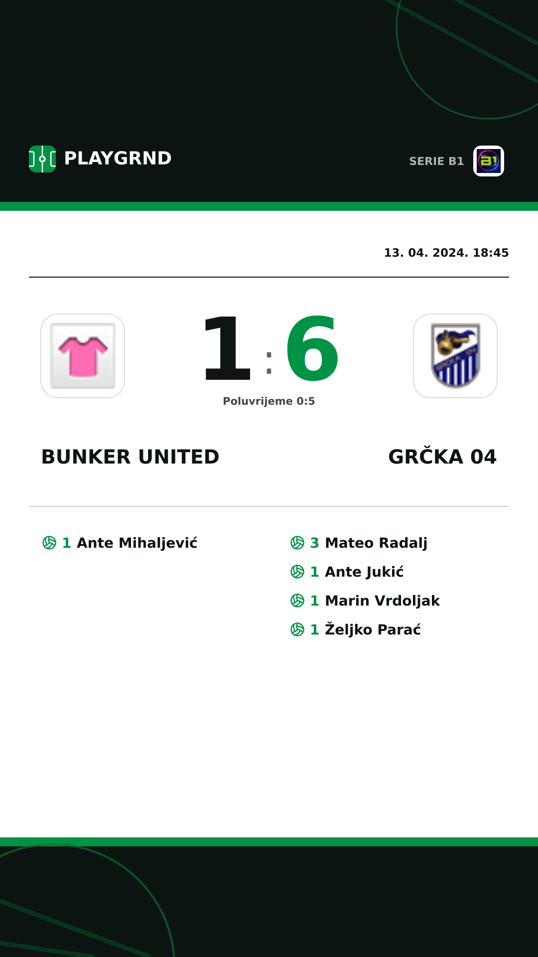 Instagram slika: Bunker United 1:6 Grčka 04