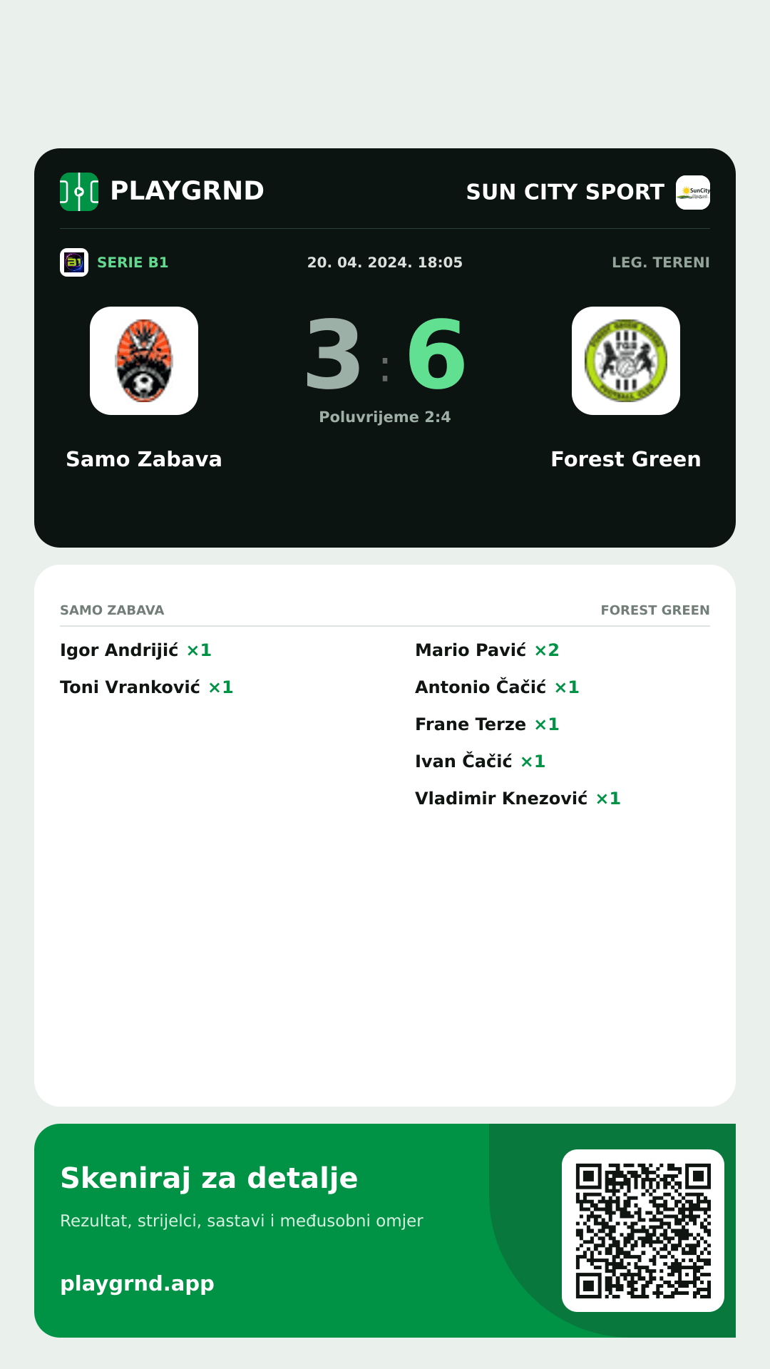 Story slika: Samo Zabava 3:6 Forest Green