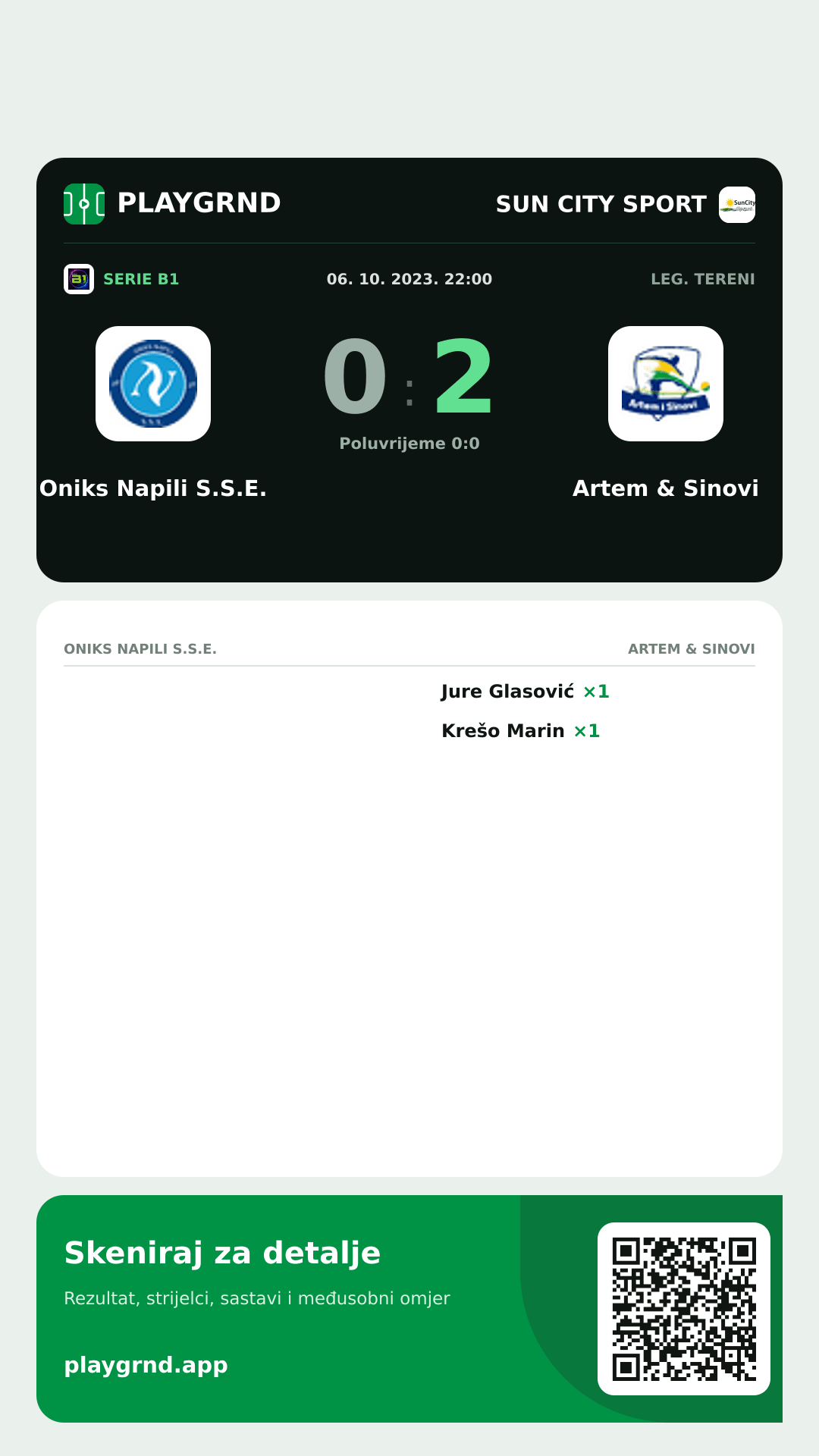 Story slika: Oniks Napili S.S.E. 0:2 Artem & Sinovi