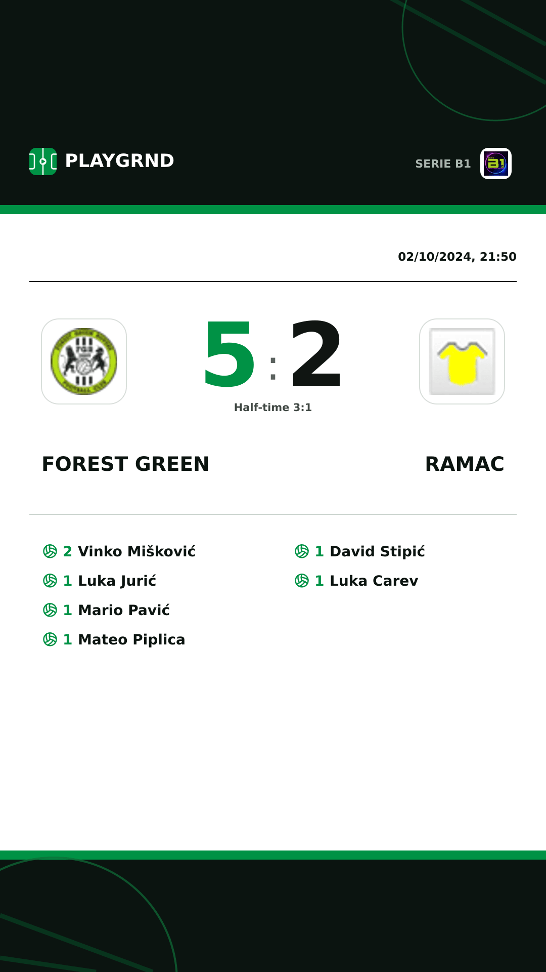 Instagram artwork: Forest Green 5:2 Ramac