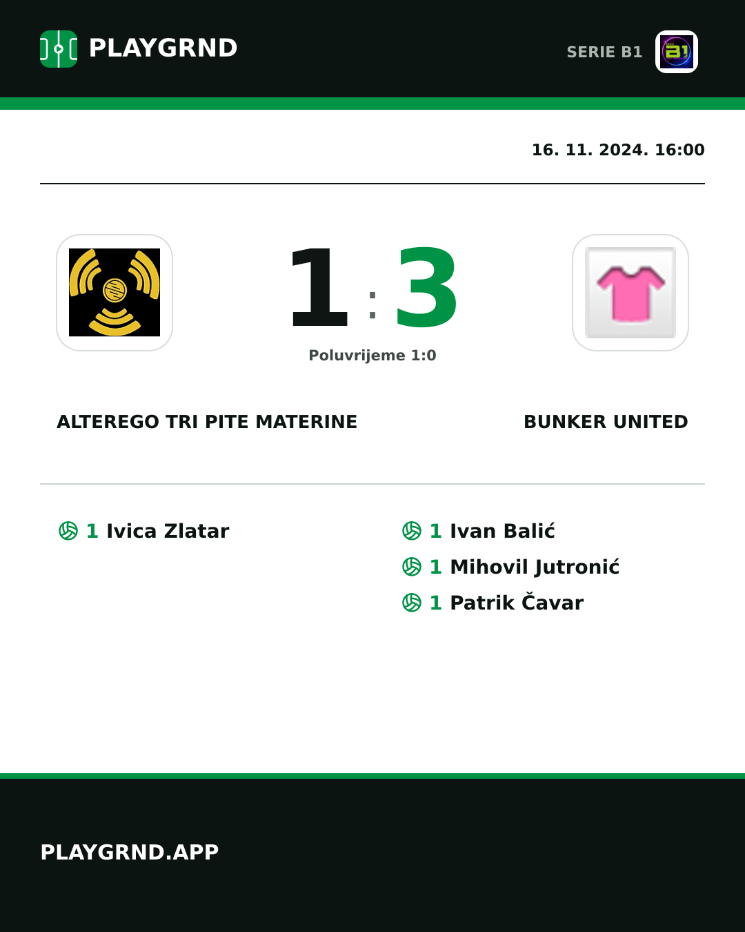 Instagram slika: CB Piccadilly Tri Pite Materine 1:3 Bunker United