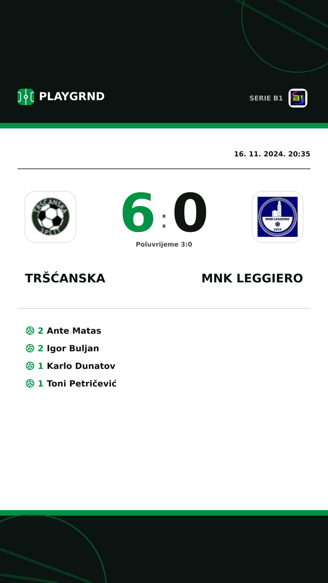 Instagram slika: Tršćanska 6:0 MNK Leggiero