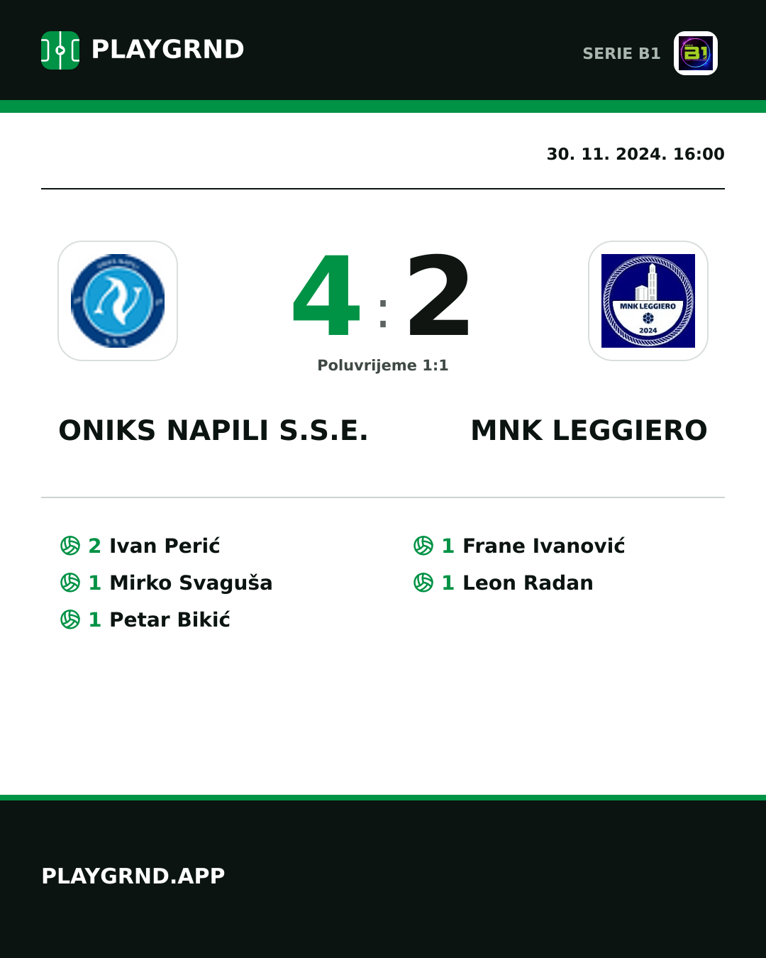 Instagram slika: Oniks Napili S.S.E. 4:2 MNK Leggiero
