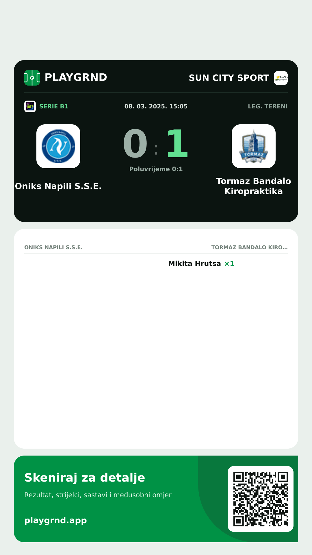 Story slika: Oniks Napili S.S.E. 0:1 Tormaz Bandalo Kiropraktika
