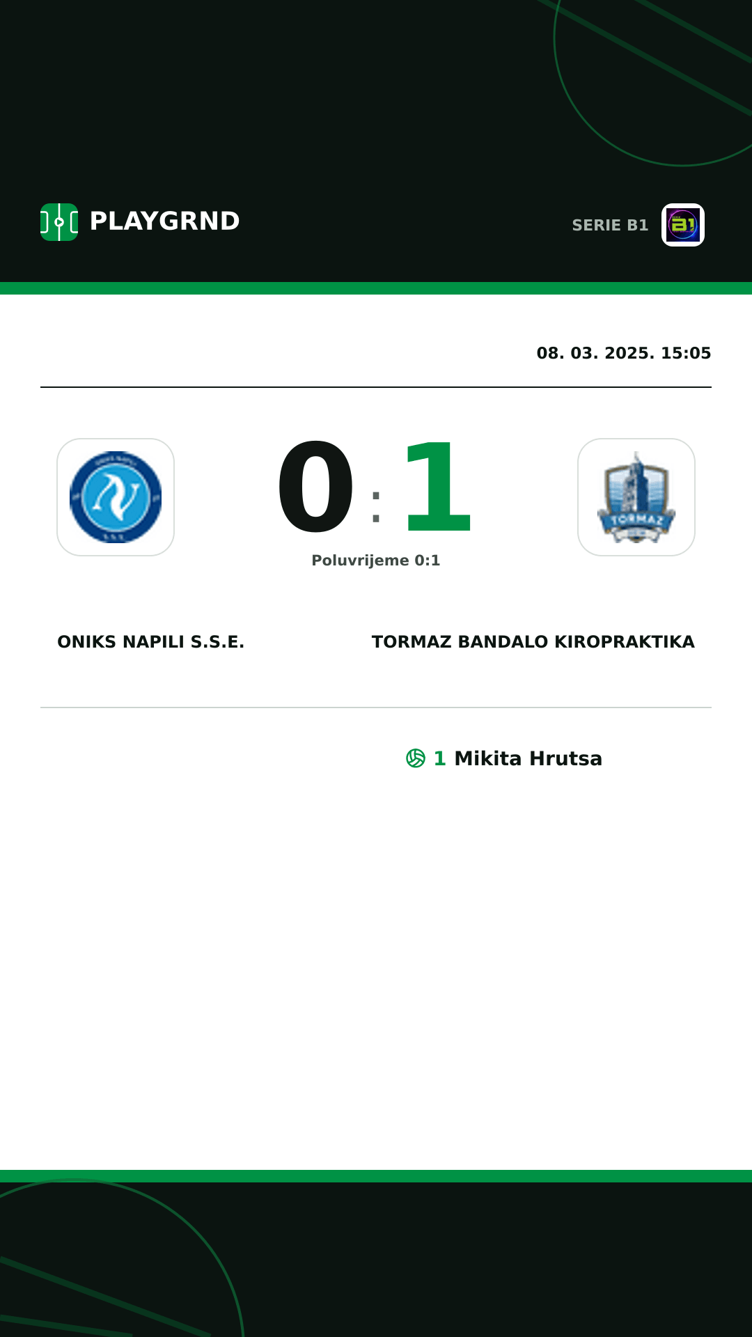 Instagram slika: Oniks Napili S.S.E. 0:1 Tormaz Bandalo Kiropraktika