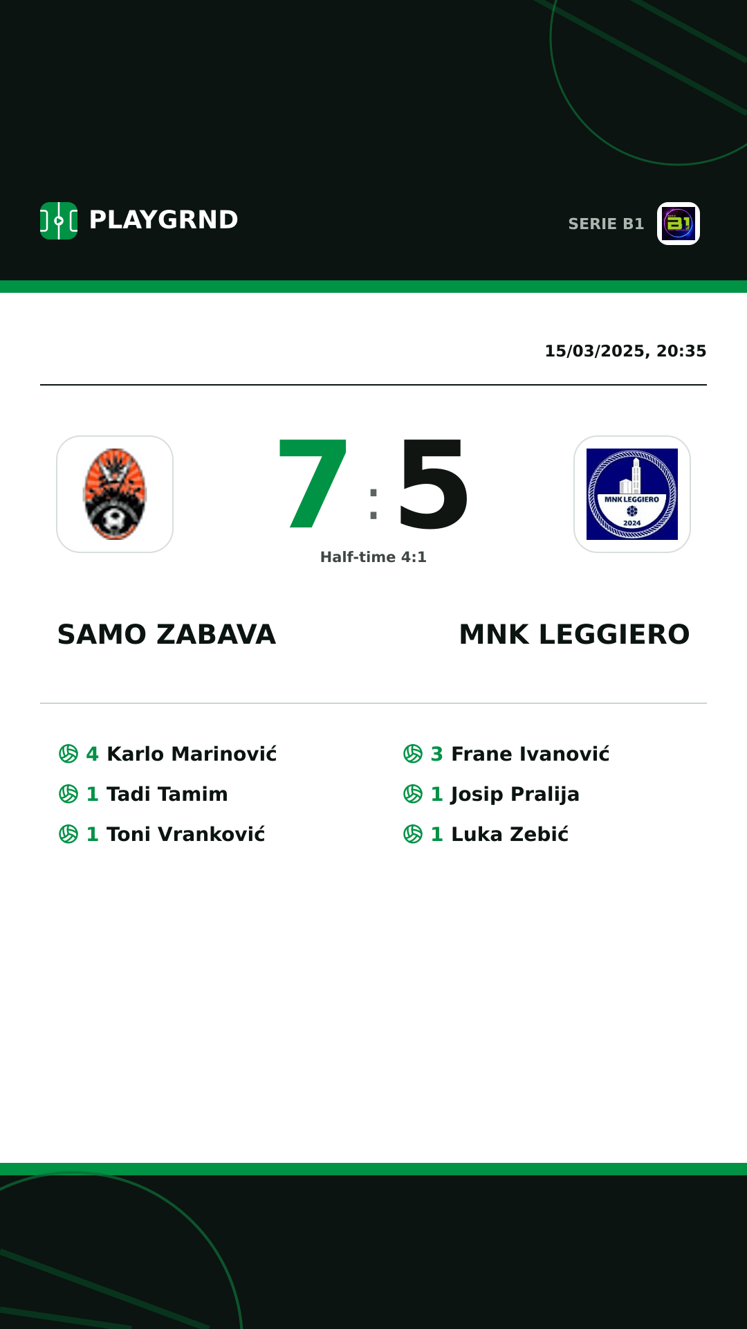 Instagram artwork: Samo Zabava 7:5 MNK Leggiero