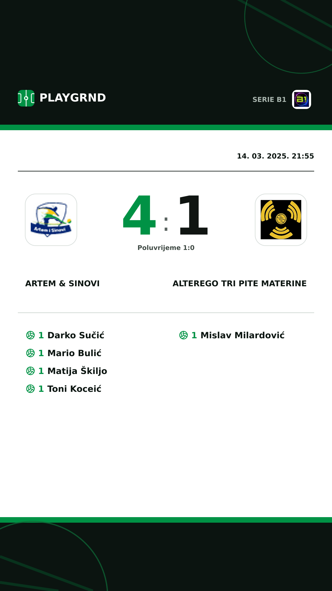 Instagram slika: Artem & Sinovi 4:1 CB Piccadilly Tri Pite Materine
