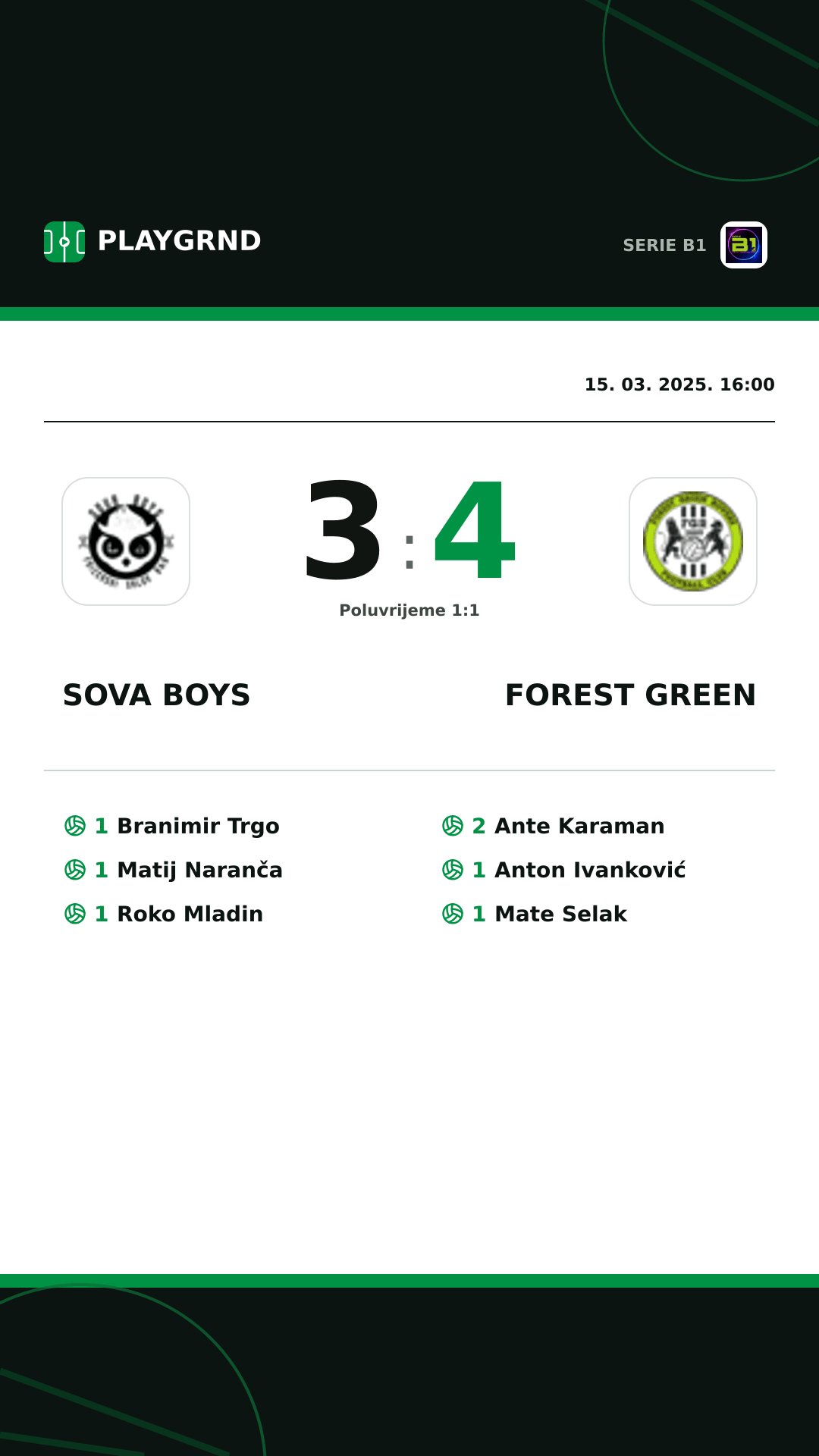 Instagram slika: Sova Boys 3:4 Forest Green