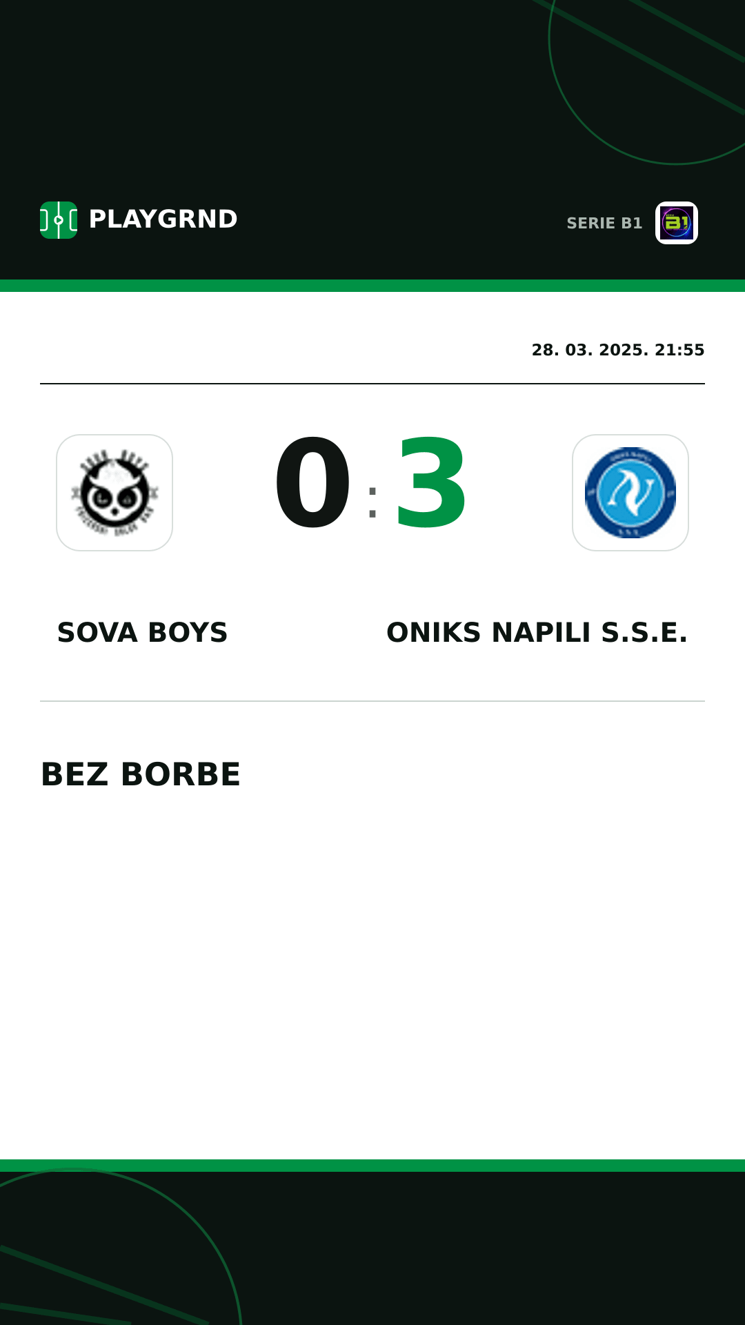Instagram slika: Sova Boys 0:3 Oniks Napili S.S.E.