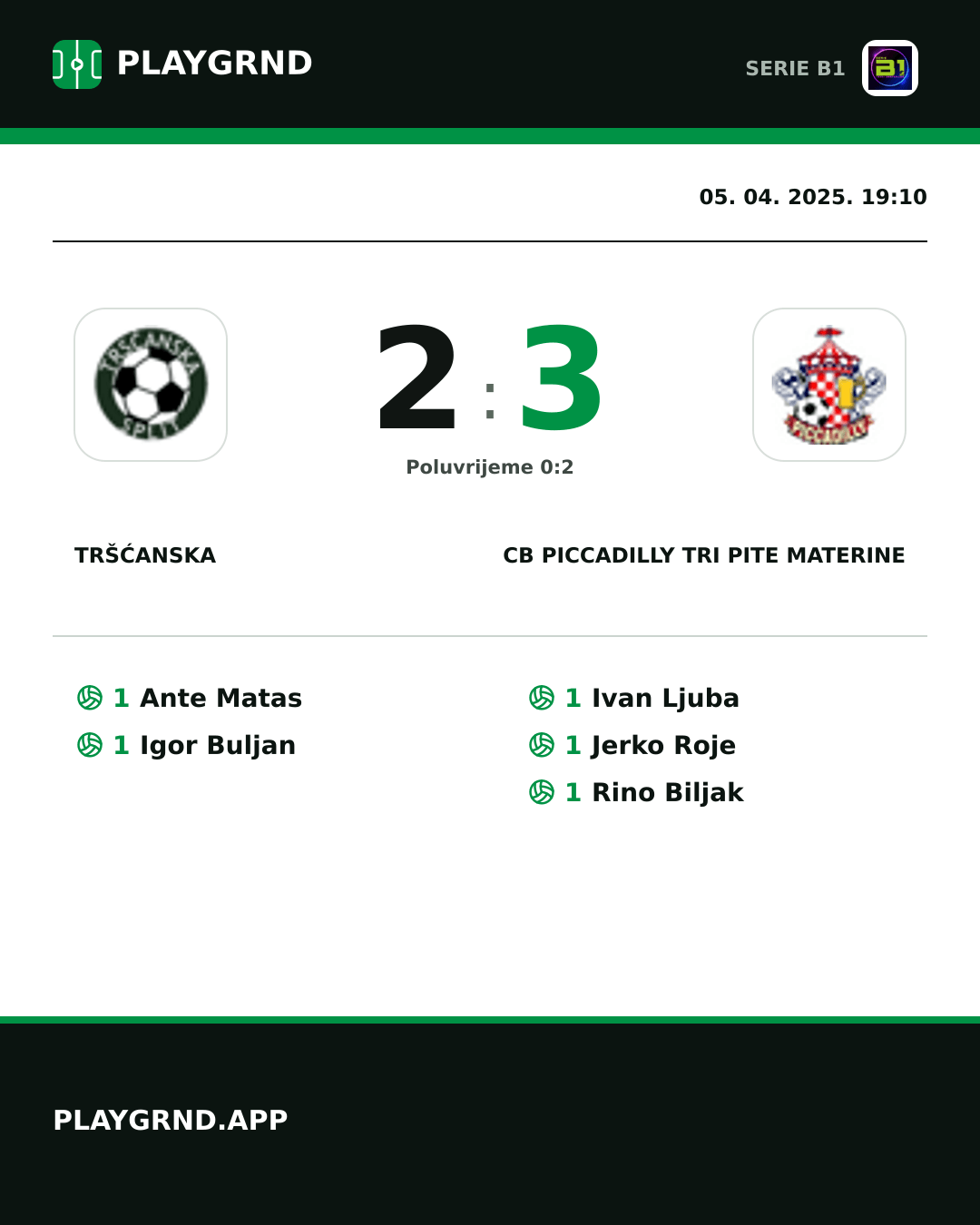 Instagram slika: Tršćanska 2:3 CB Piccadilly Tri Pite Materine