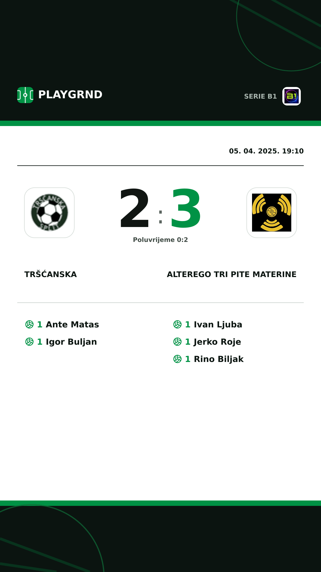 Instagram slika: Tršćanska 2:3 CB Piccadilly Tri Pite Materine
