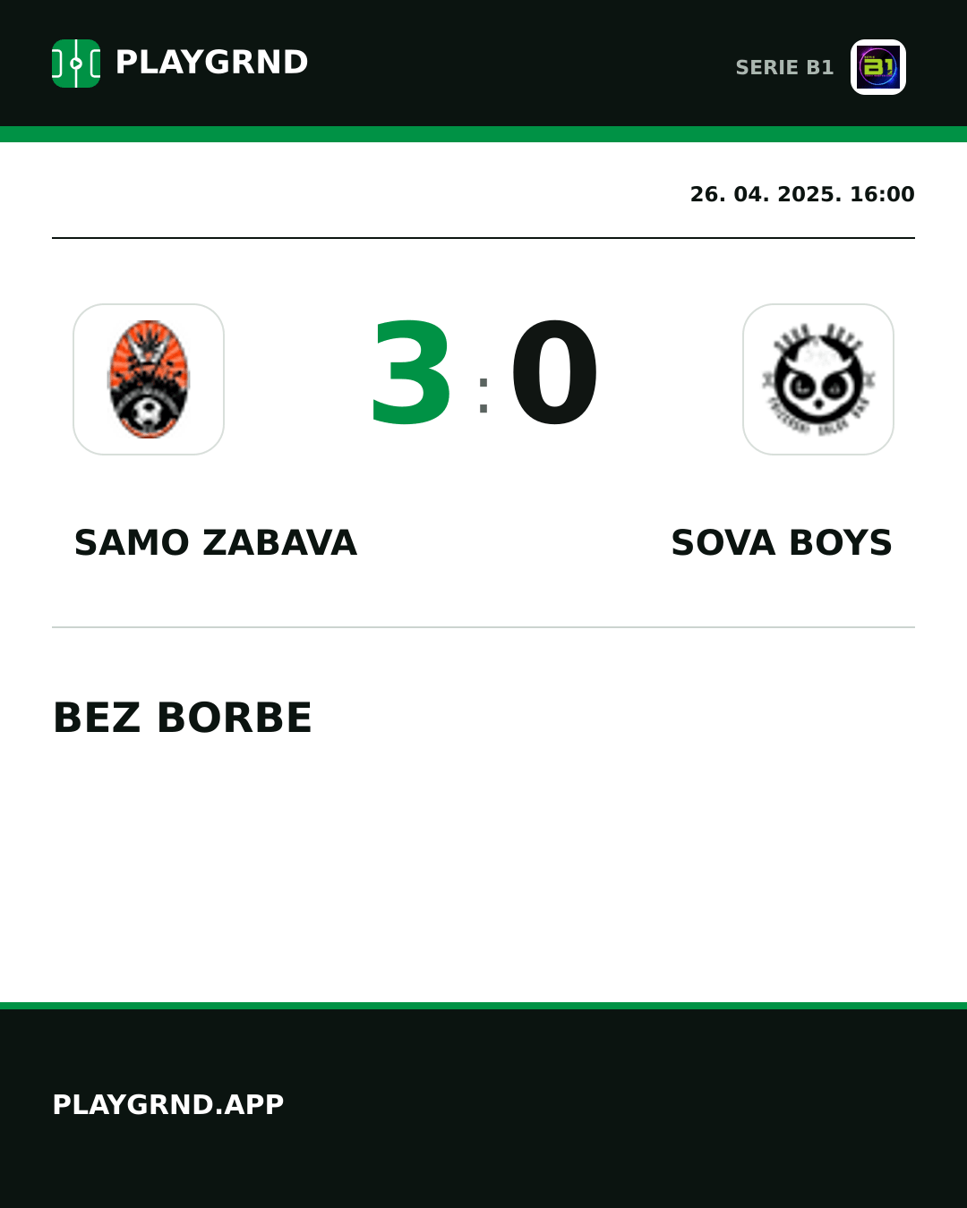 Instagram slika: Samo Zabava 3:0 Sova Boys