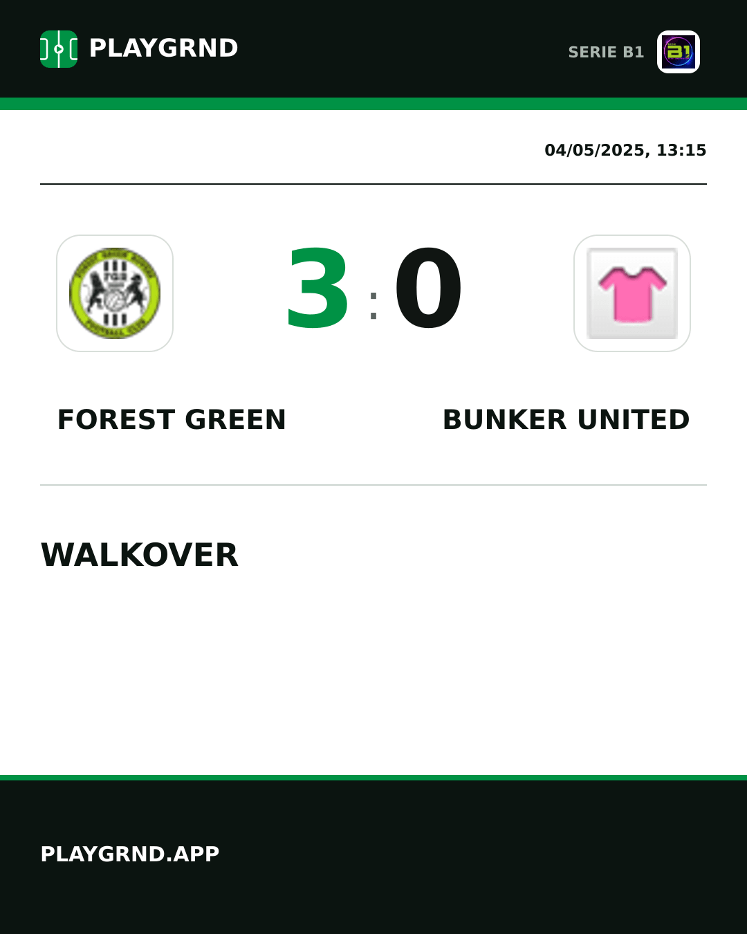 Instagram artwork: Forest Green 3:0 Bunker United
