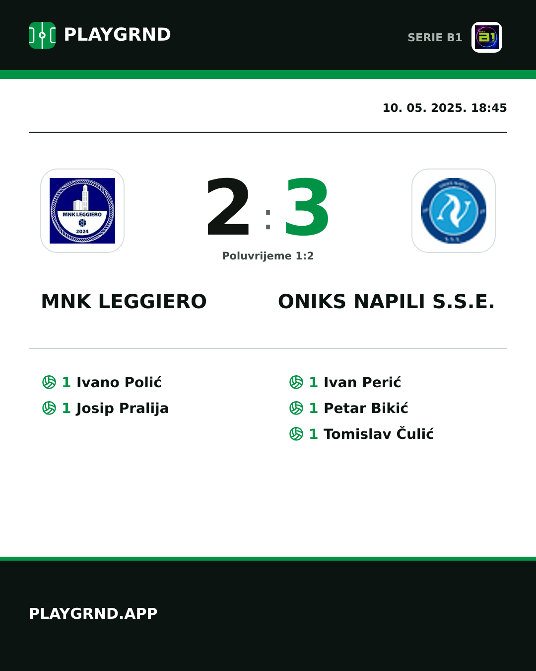 Instagram slika: MNK Leggiero 2:3 Oniks Napili S.S.E.