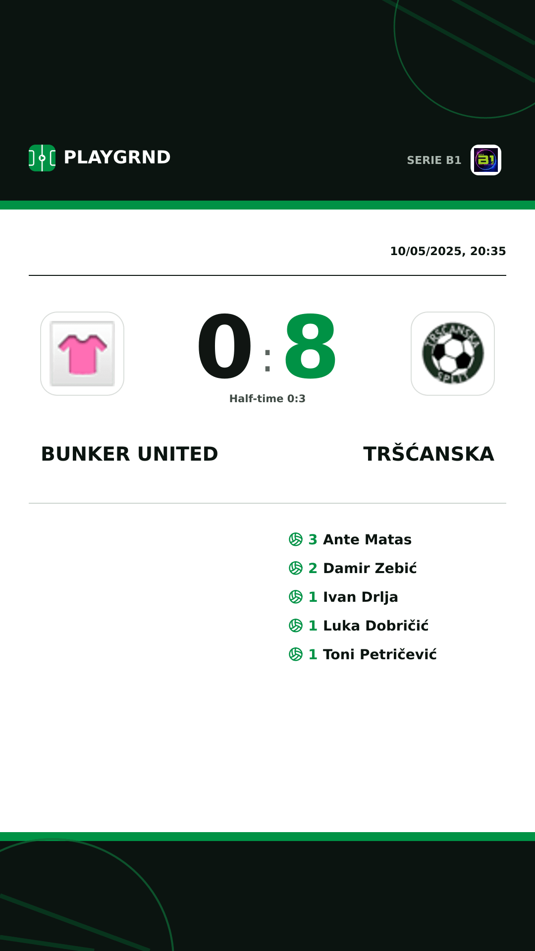 Instagram artwork: Bunker United 0:8 Tršćanska